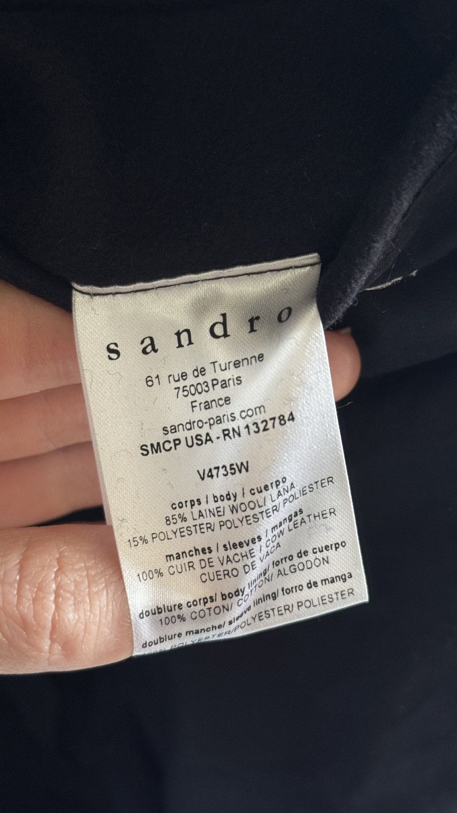Sandro Sandro Wool & Leather Bomber Jacket Size US S / EU 44-46 / 1 - 5 Thumbnail
