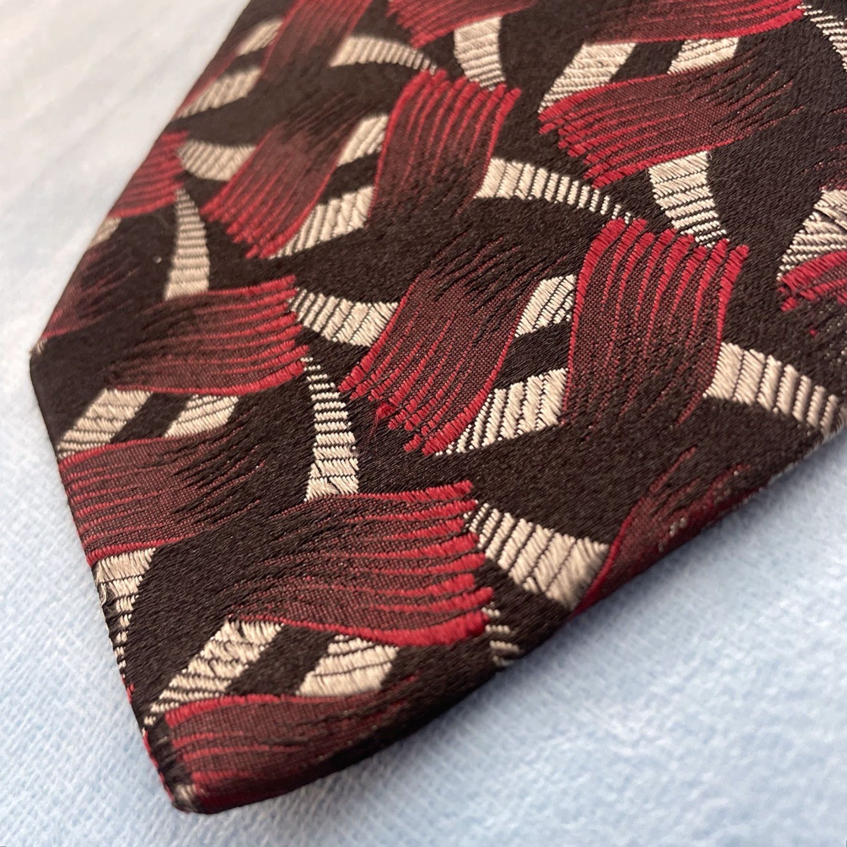 Vintage VINTAGE Carlo Palazzi Tie 100% Italian Silk Black Red Geometric Valentine Mens One Size 59" Adjustable Handmade Size ONE SIZE - 5 Thumbnail