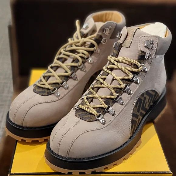 image of Fendi O1Loc1C0124 Boots In Beige, Men's (Size 11)