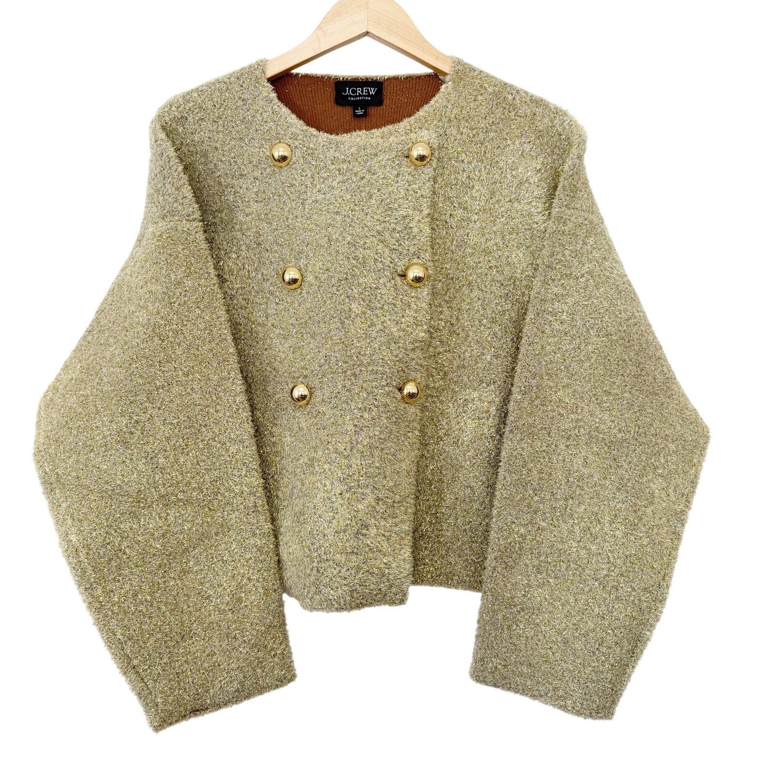 J.Crew J. Crew Collection Oversized Double Faced Metallic Jacket L Size L / US 10 / IT 46 - 1 Thumbnail