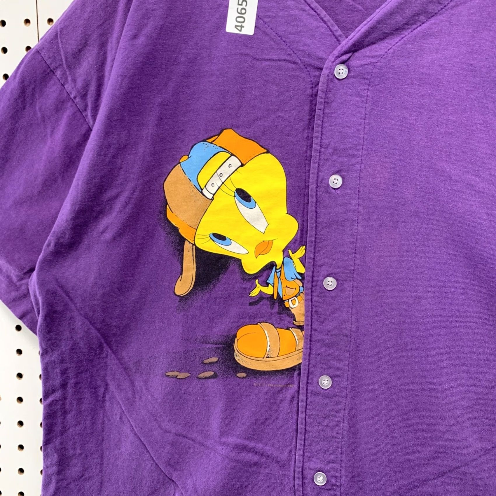 Vintage VINTAGE Looney Tunes Tweety Baseball Shirt Mens XL Purple Hip Hop Made USA Size US XL / EU 56 / 4 - 7 Thumbnail