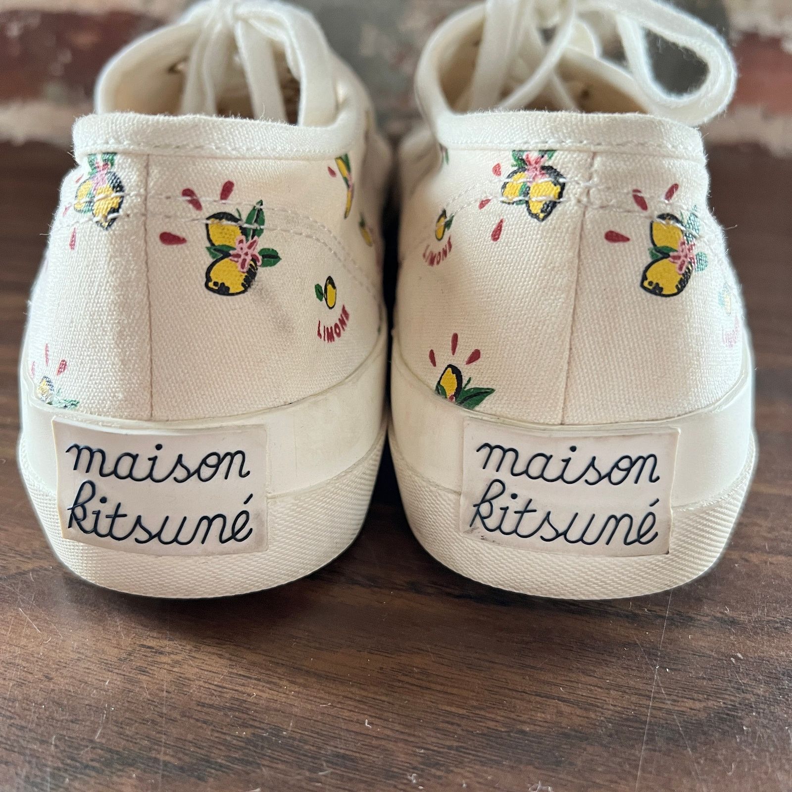 Maison Kitsune Maison Kitsune Limone All Over Print Sneakers Size 41 US 9 Size US 9 / EU 42 - 4 Thumbnail