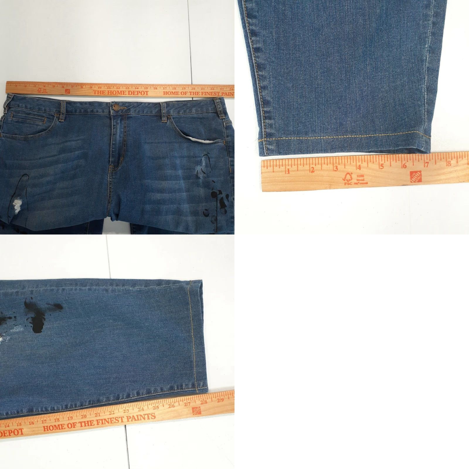 Vintage Lane Bryant Jeans Boyfriend Paint Splatter Distressed Stretch 46x28 Size 26 Size 26" / US 2 / IT 38 - 8 Thumbnail