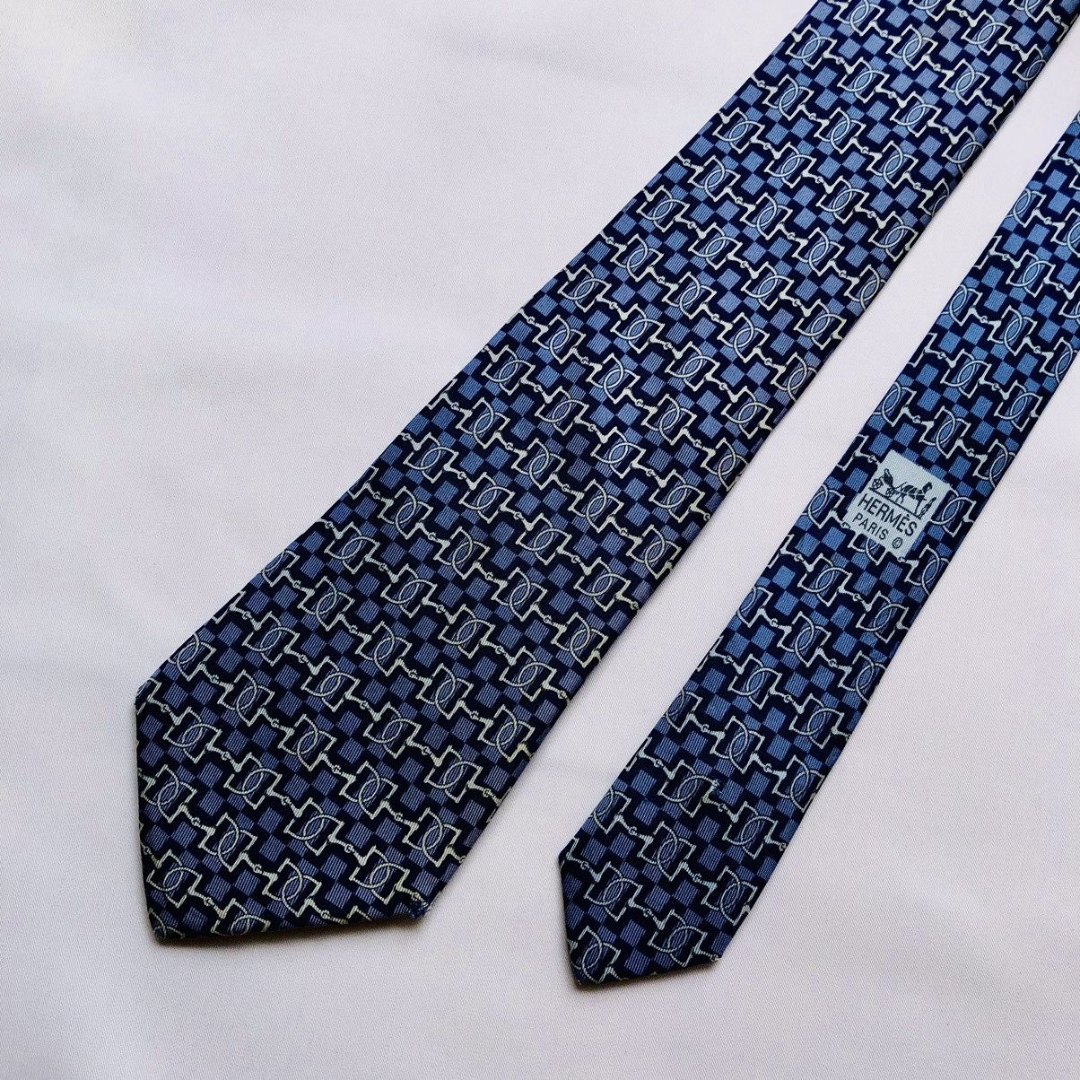 Hermes HERMES PARIS Made In France Blue Geometric Size ONE SIZE - 2 Thumbnail