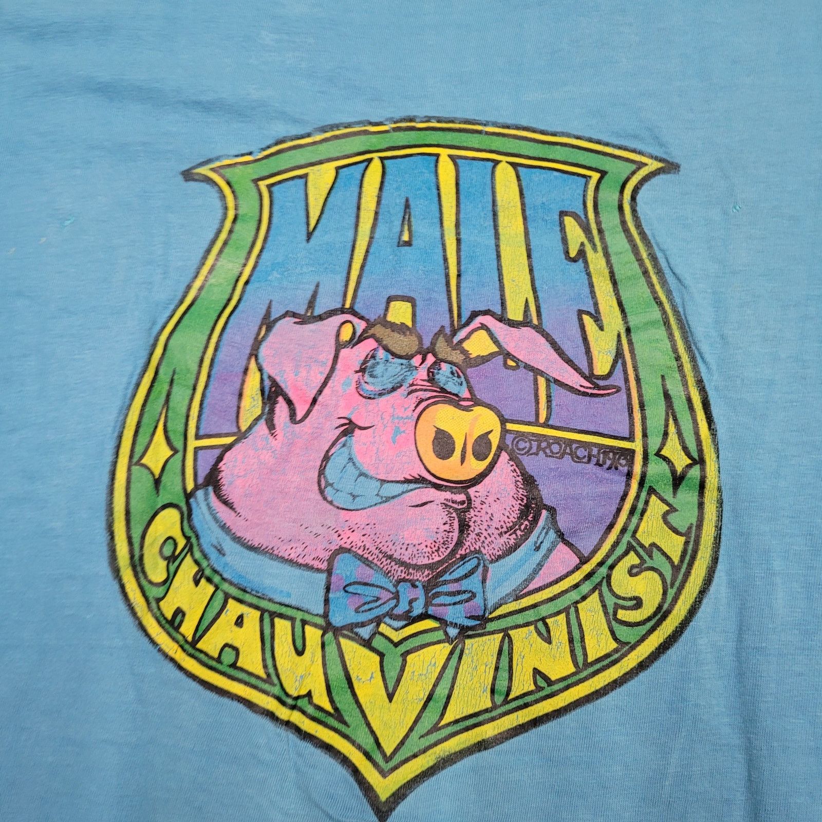 Fruit Of The Loom RARE VTG 1973 Roach Studios "Male Chauvinist" T-Shirt Small Size US S / EU 44-46 / 1 - 2 Thumbnail