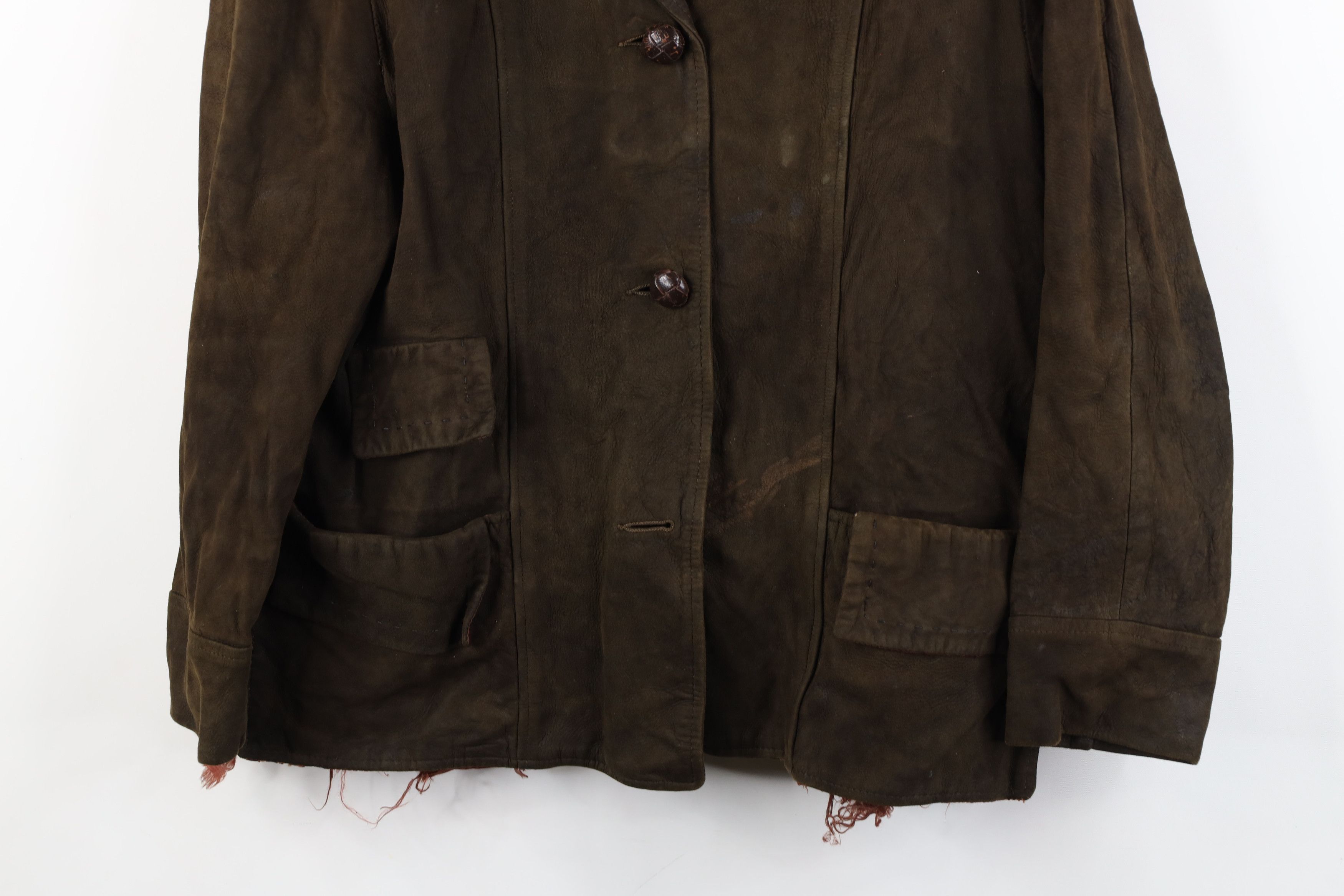 Vintage Vintage 60s 70s Streetwear Suede Leather Jacket Brown Size M / US 6-8 / IT 42-44 - 3 Thumbnail