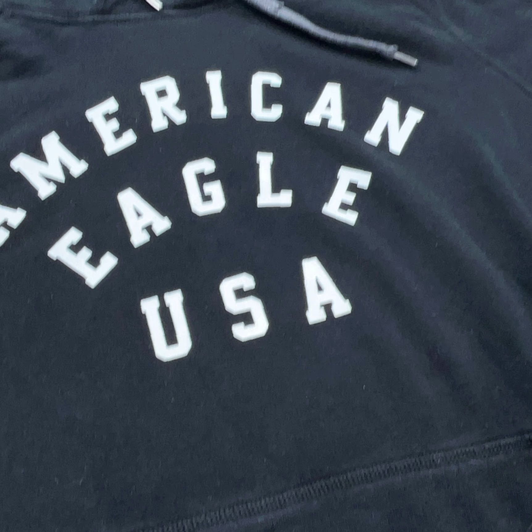American Eagle Outfitters American Eagle Hoodie Men Medium Black White Sweatshirt Heavy USA Preppy Modern Comfort Pullover Hooded Pockets Logo Classic Size US M / EU 48-50 / 2 - 5 Thumbnail