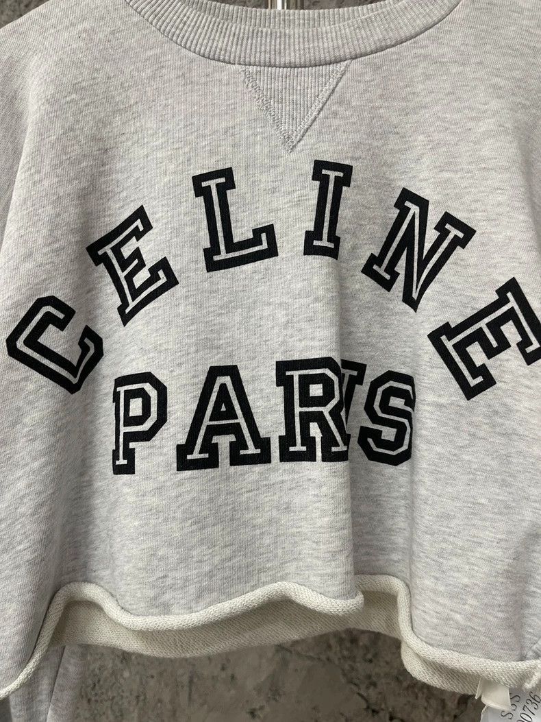Celine Celine Parks Cropped Sweatshirt in Gray Size US XS / EU 42 / 0 - 5 Thumbnail