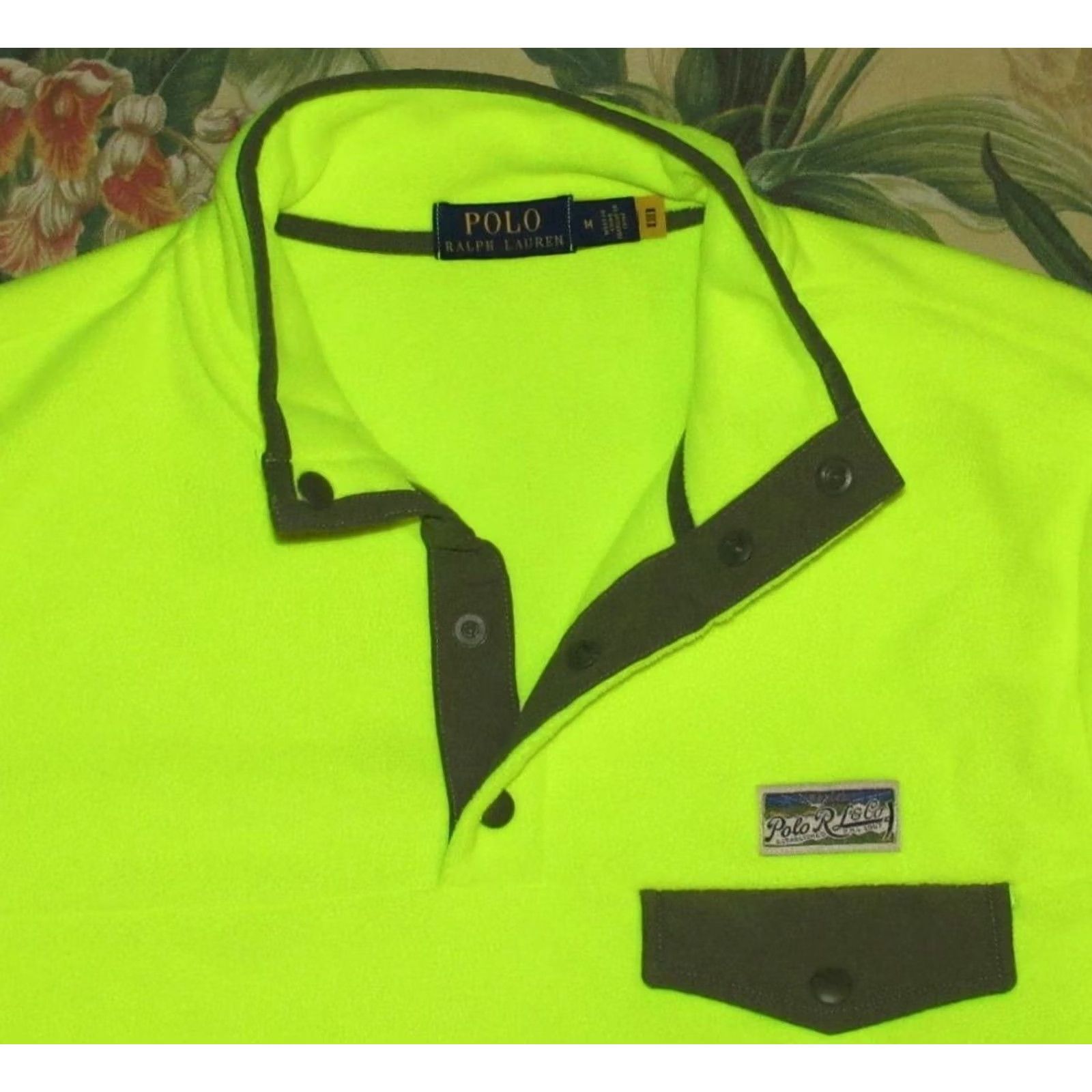 Ralph Lauren Polo Ralph Lauren Neon Yellow Snap Pocket Fleece Jacket Medium Size US M / EU 48-50 / 2 - 2 Thumbnail