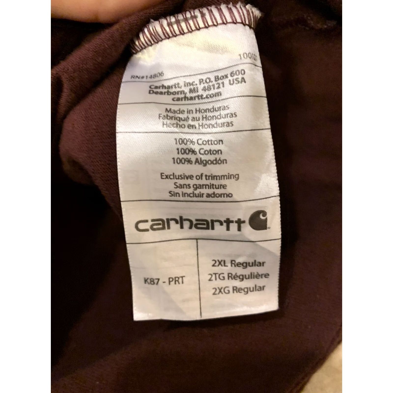 Carhartt Carhartt Shirt Men 2XL Heavyweight Original Fit Short Sleeve Pocket T-Shirt K87 PRT Port Size US XXL / EU 58 / 5 - 5 Thumbnail