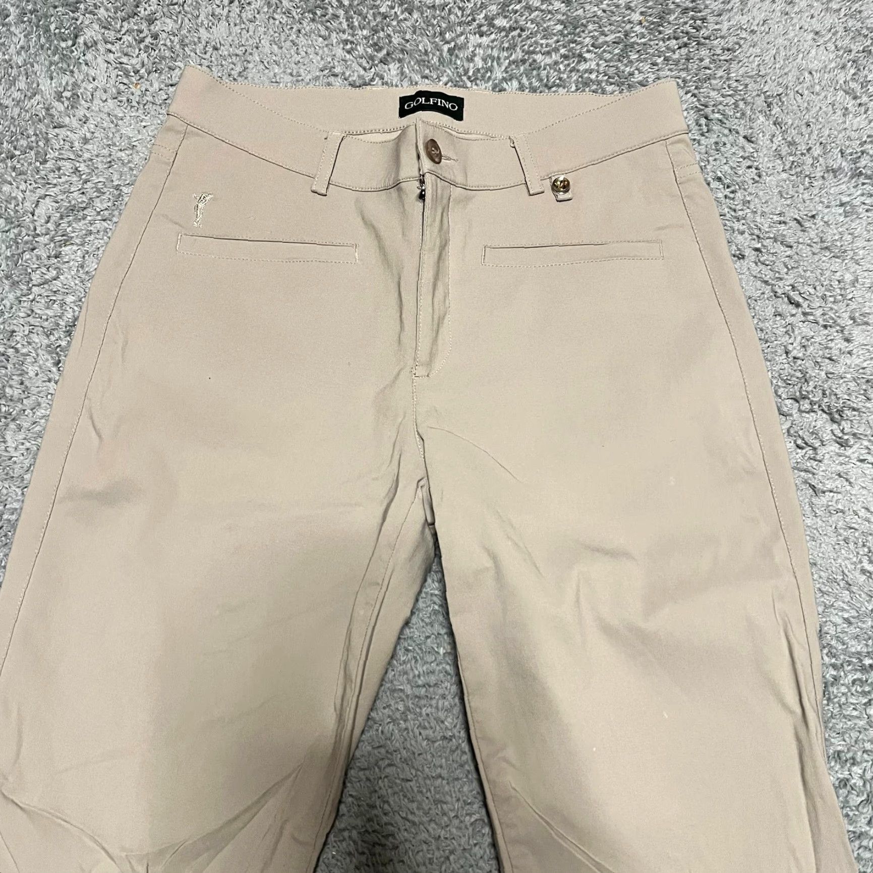 Vintage Golfino Pants Womens 6 Beige Tan Performance Nylon Blend Chino Regular 28x28.5 Womens Beige Tan Golfino Pants Size 28" / US 6 / IT 42 - 2 Thumbnail