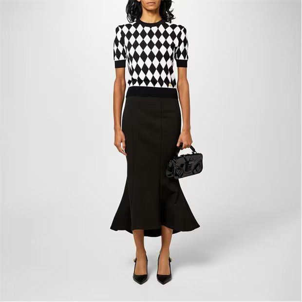 Balmain o1g2r1mq0924 Diamond Knitted T-Shirts in Black & White Size XS / US 0-2 / IT 36-38 - 6 Thumbnail