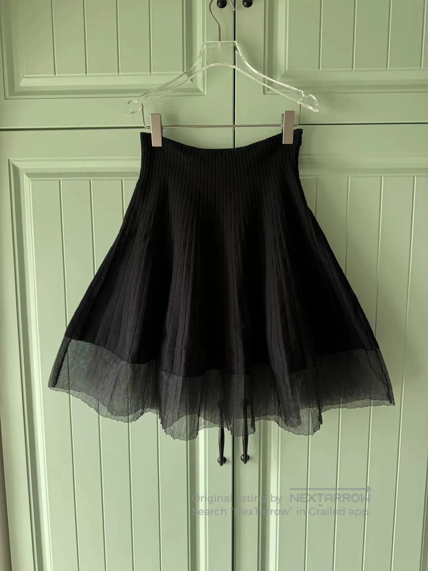 Dior Christian Dior Black Pleated Tulle Skirt. Size 39" - 1 Thumbnail