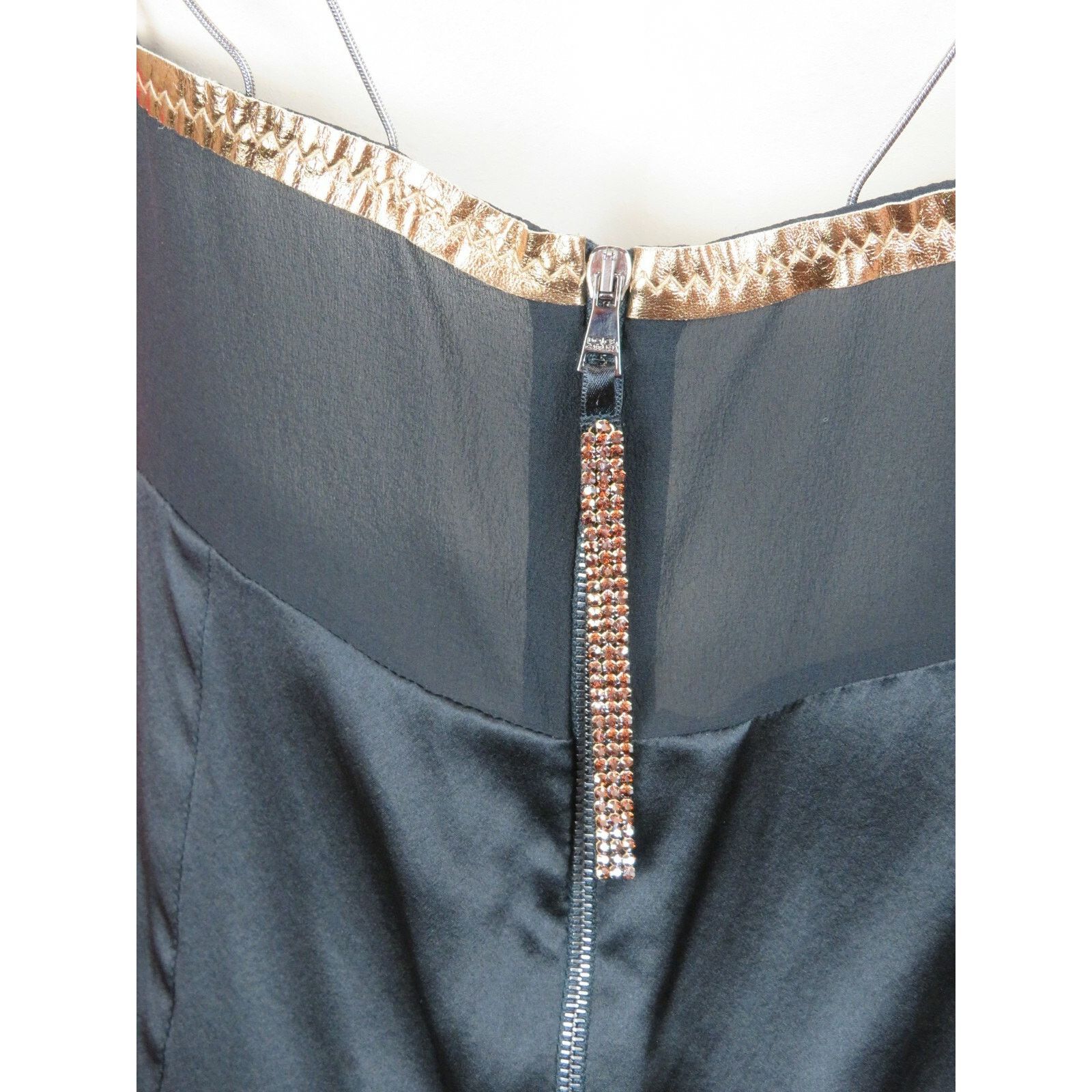 Dolce & Gabbana DOLCE GABBANA BLACK SILK 4X CHAIN STRAPS DRESS TOP 42 ITALY Size M / US 6-8 / IT 42-44 - 9 Thumbnail