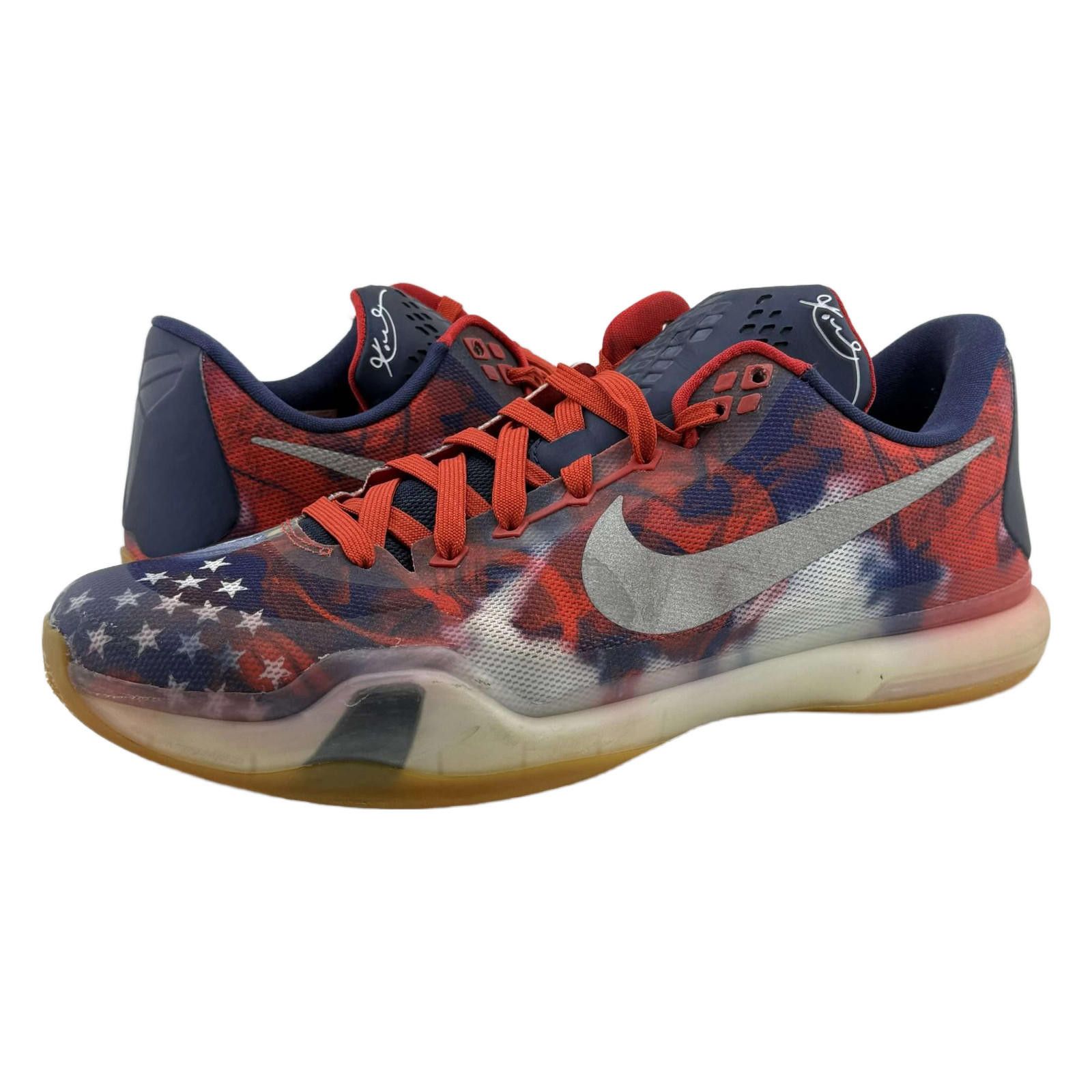 Nike Nike Kobe 10 USA Red White Blue Sneakers US 12 Used No Box Size US 12 / EU 45 - 1 Thumbnail