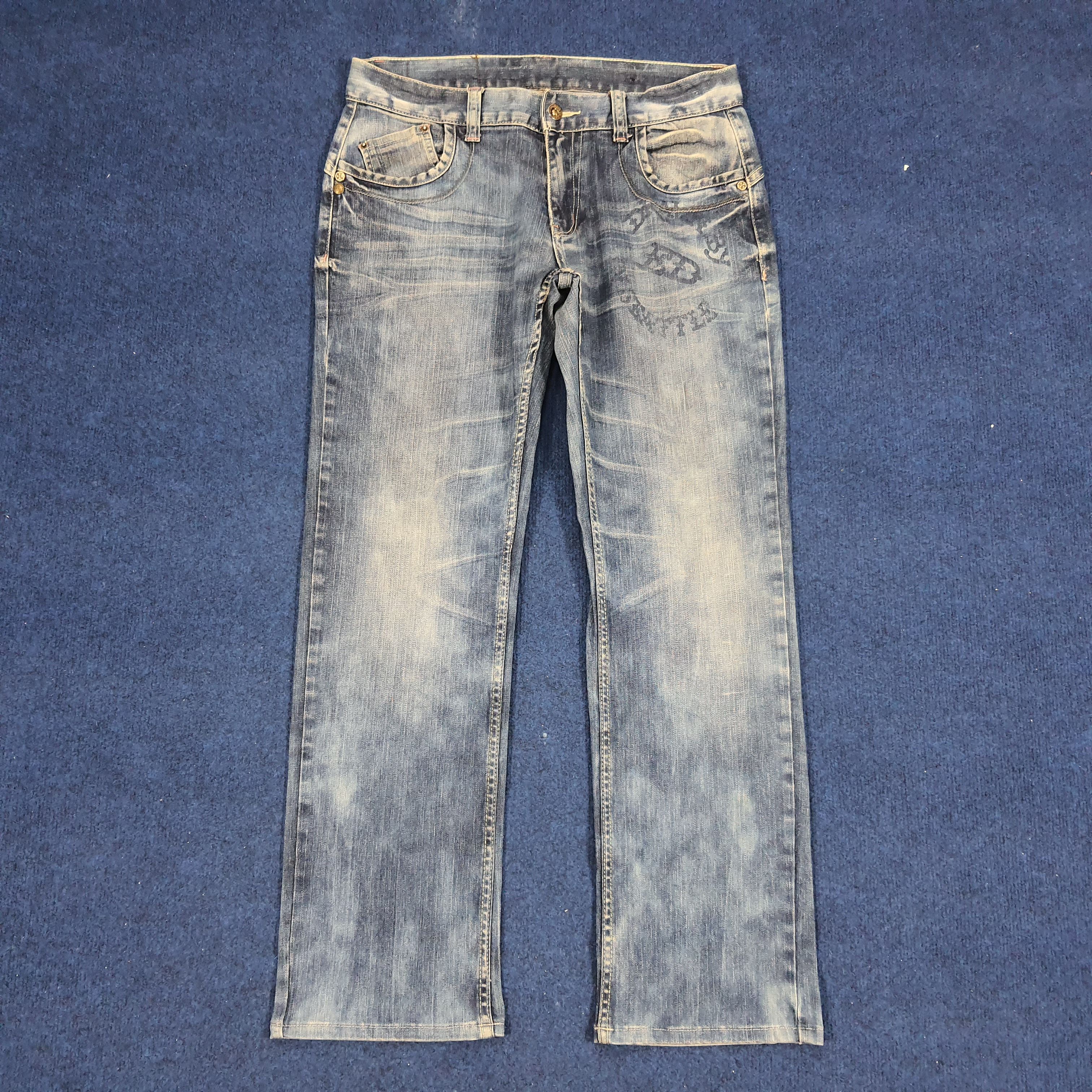 Ed Hardy × Vintage Vintage Ed Hardy Love Kills Slowly Embroidered Jeans Size US 31 - 3 Thumbnail
