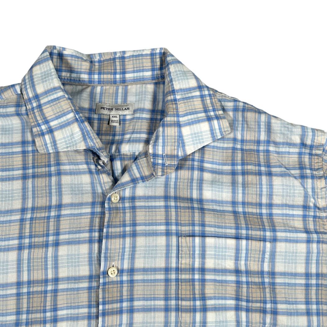 Peter Millar Pete​​r Millar Shirt Adult 2XL Blue Plaid Button-Down Preppy Luxury Cotton Casual Shirt Mens 2XL Blue Plaid Button Up Clothing Size US XXL / EU 58 / 5 - 2 Thumbnail