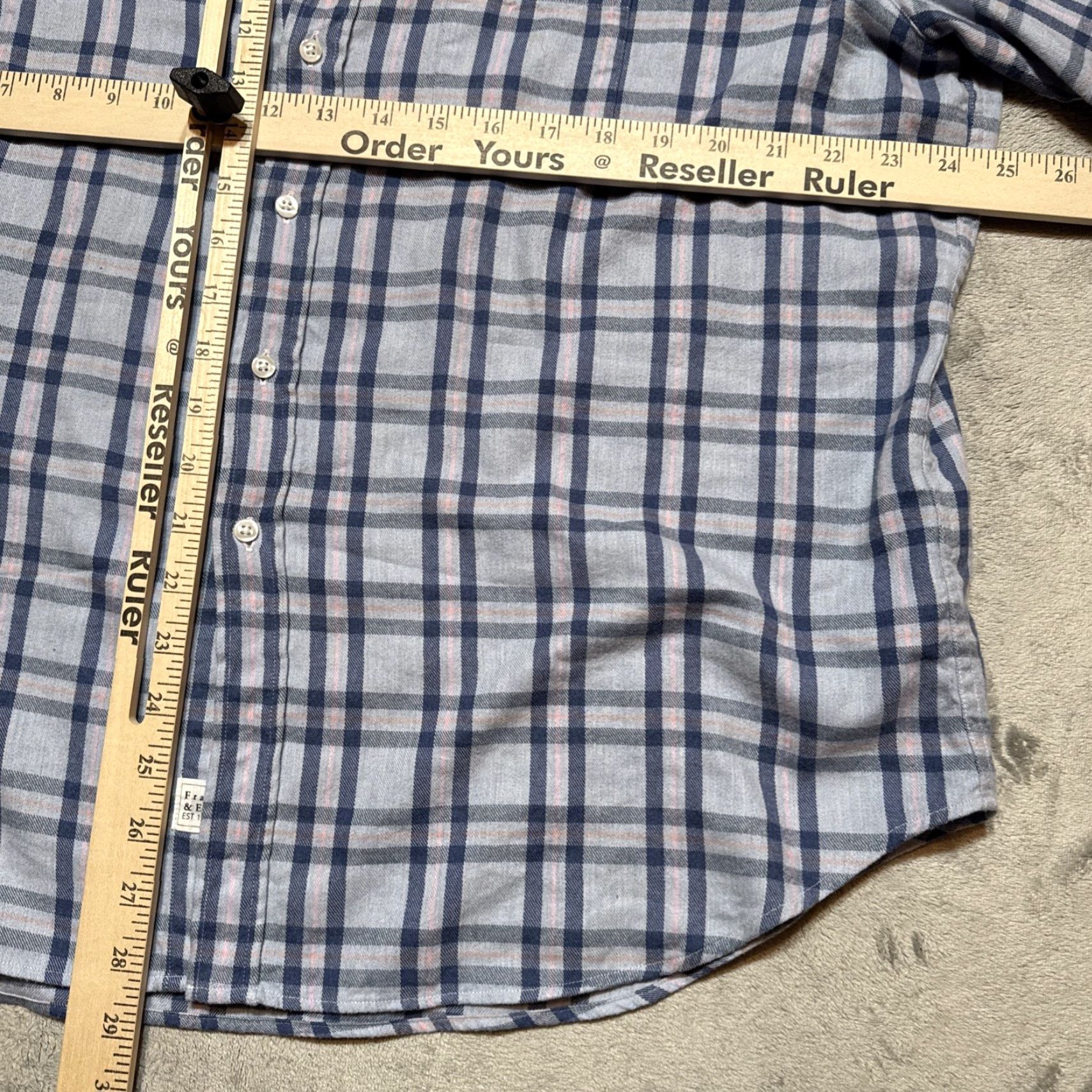 Frank & Eileen VINTAGE Frank & Eileen Shirt Womens L Blue Plaid Eileen Button Up Woven In Italy Luxury Size L / US 10 / IT 46 - 5 Thumbnail