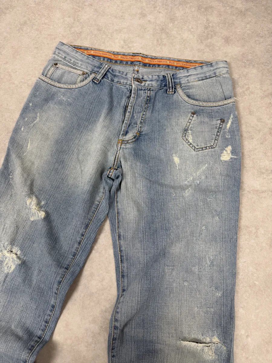 Dolce & Gabbana SS2006 Dolce & Gabbana Blue Distressed Contemporary Denim Jeans Size US 32 / EU 48 - 6 Thumbnail