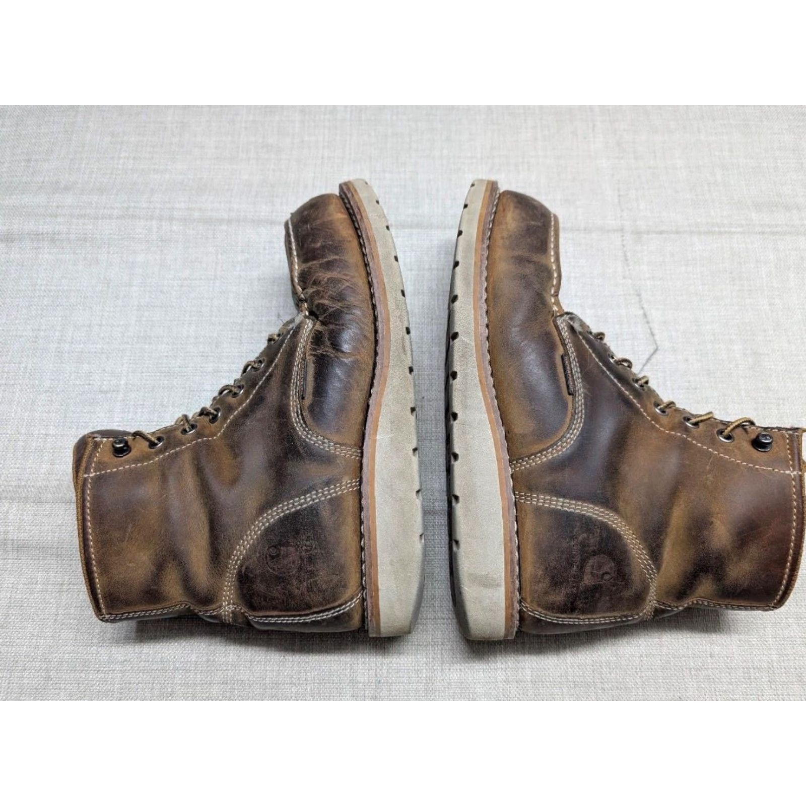 Carhartt Womens Carhartt Work Boots 10 M Brown Leather Safety Steel Toe FW6225 Mohican Moccasin Wedge Sole Workwear Womens Size US 10 / IT 40 - 3 Thumbnail