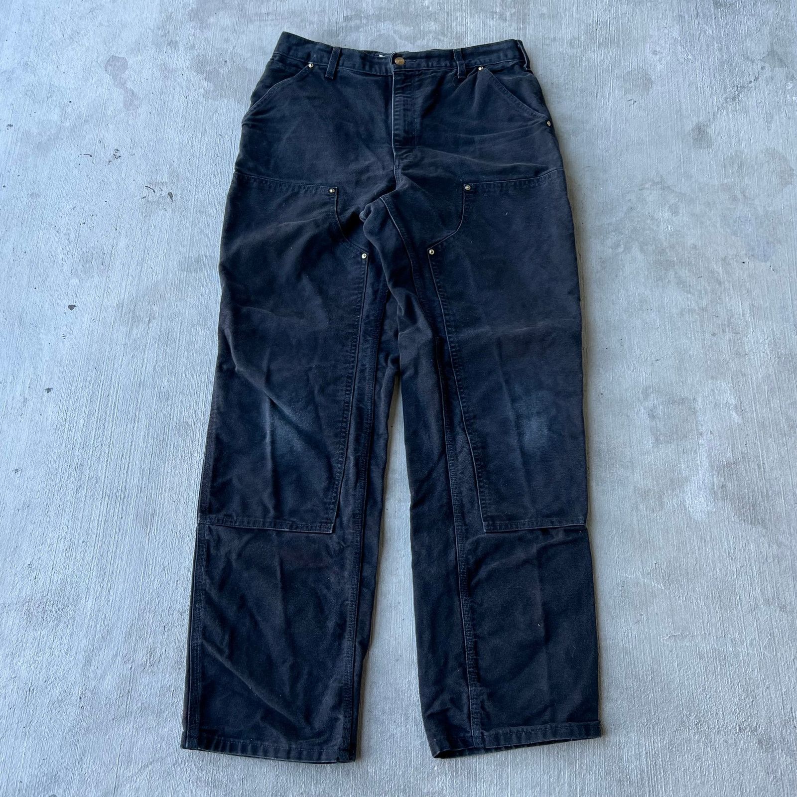 Carhartt × Vintage Vintage Y2K Carhartt black double knee work carpenter pants Size US 32 / EU 48 - 1 Thumbnail