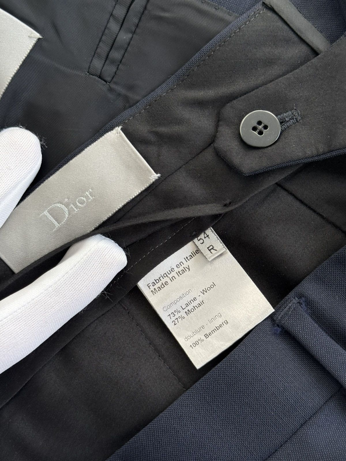 Dior × Hedi Slimane Dior Homme Navy Suit Navigate Hedi Slimane Size 44R - 13 Thumbnail