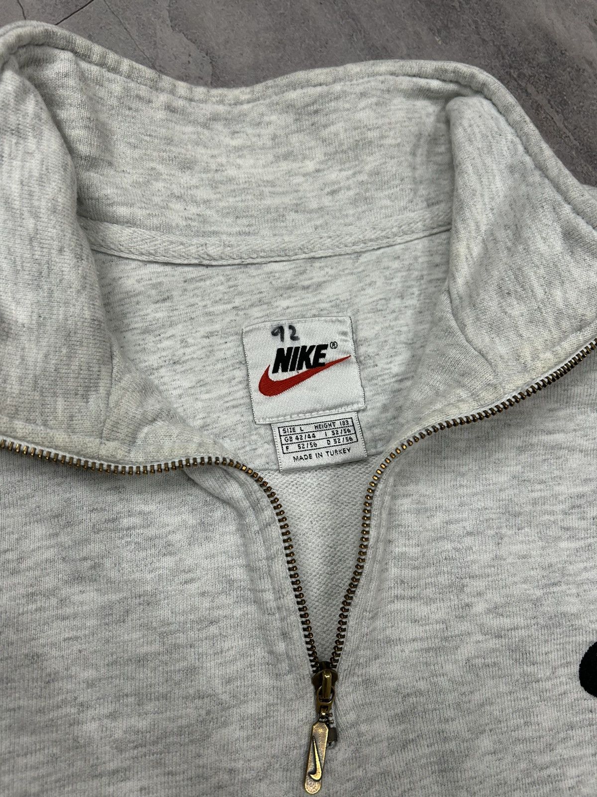 Nike × Vintage Vintage Nike center logo 1/4 zip up sweatshirt Size US L / EU 52-54 / 3 - 9 Thumbnail