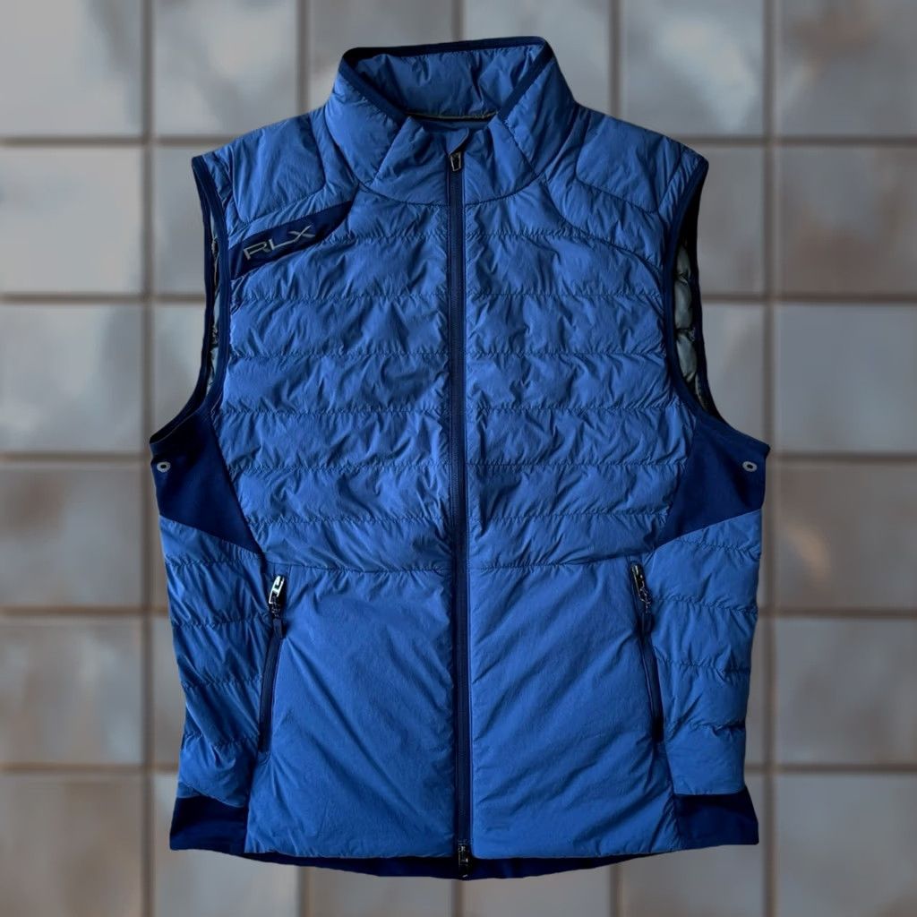 Polo Ralph Lauren Ralph Lauren X Down Vest Medium Blue Full Zip Insulated Active Performance Jacket Vest Stand-Up Collar Men M Blue Solid Retro Outdoor Casual Travel Size US M / EU 48-50 / 2 - 1 Thumbnail