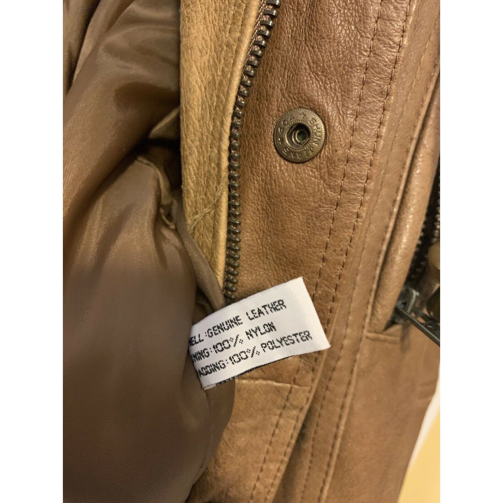 Vintage VINTAGE WALNUT BROWN Men’s Sz L LEATHER JACKET Heavy Size US L / EU 52-54 / 3 - 7 Thumbnail