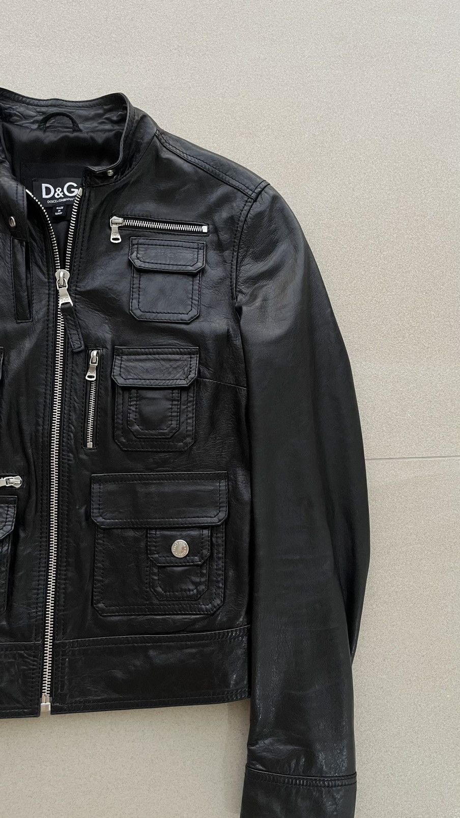 Dolce & Gabbana D&G Multipocket Leather Jacket Hedi Slimane Size US S / EU 44-46 / 1 - 2 Thumbnail