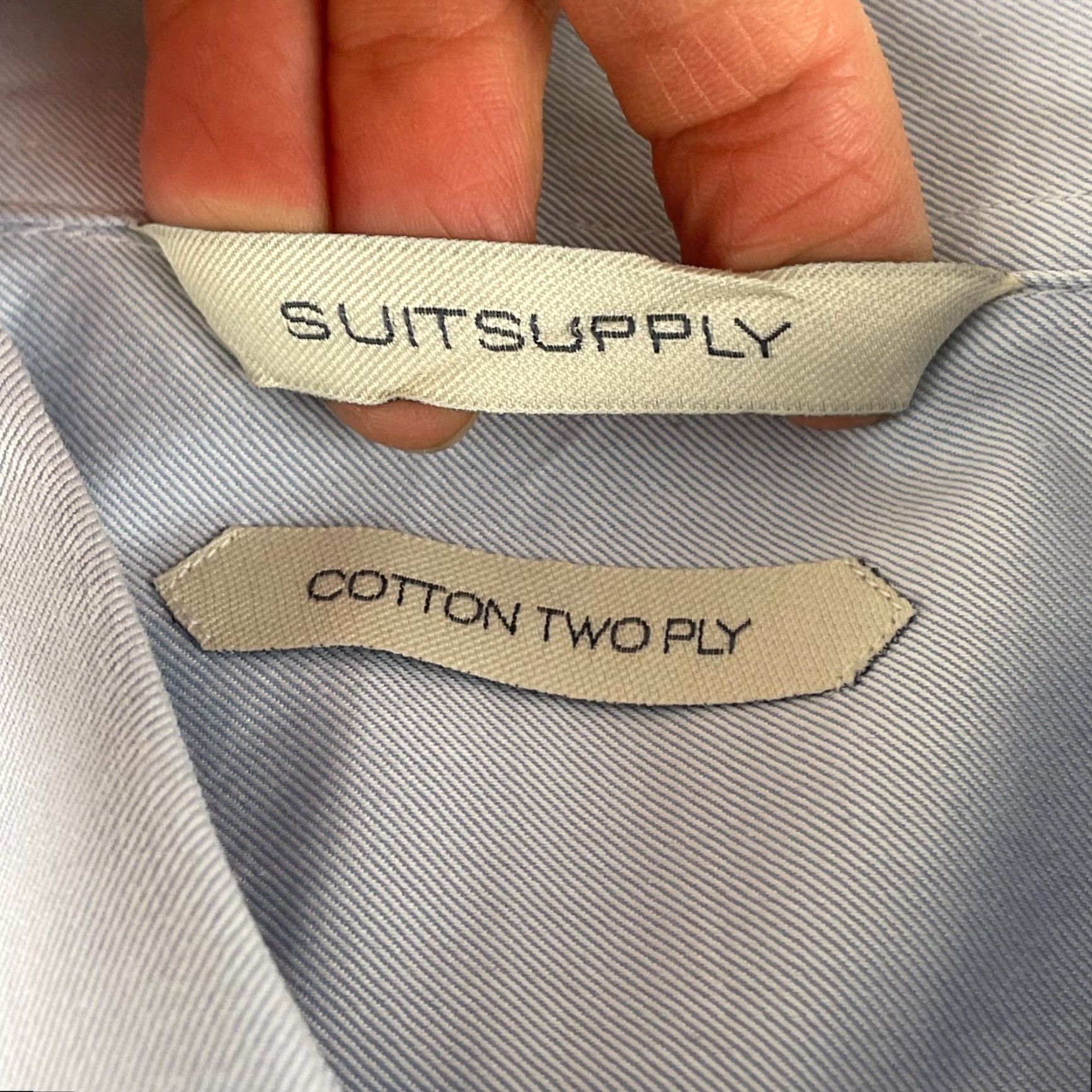 Suitsupply Suitsupply Dress Shirt 42 16.5 Blue Tessitura Monti 2 Ply Cotton Long Sleeve Shirt Mens Regular Blue 16.5 43 in 30 in Button Collared Spread Size 46R - 2 Thumbnail