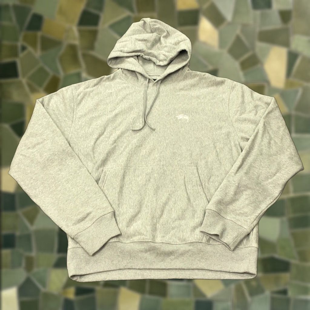 VINTAGE Stussy Hoodie Pullover Men XXL Gray Heather Logo