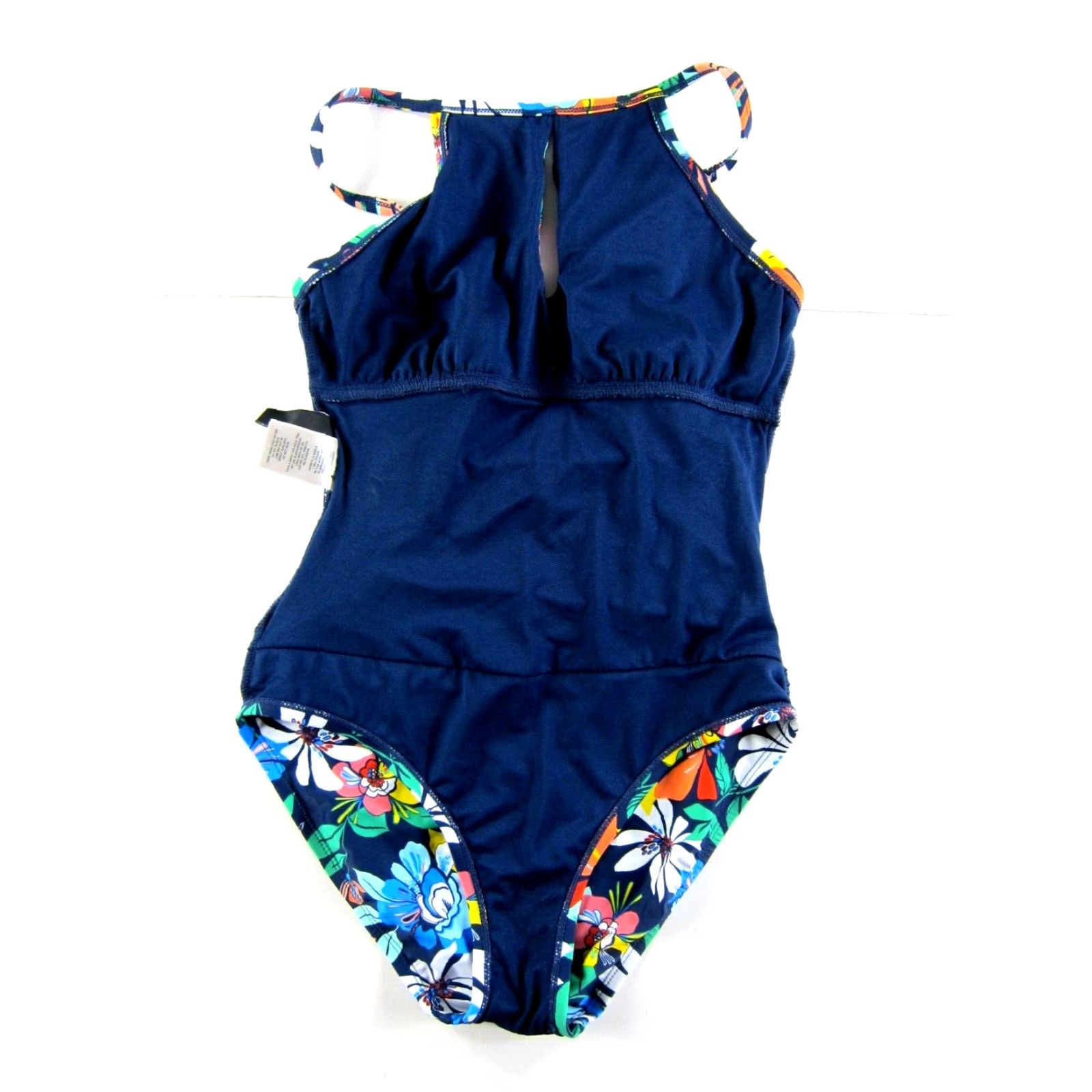 Ellen Tracy Ellen Tracy Blue Pink Yellow Green Floral Slimming One Piece Swimsuit 6 Women Body Ivy Hawaiian Strappy Spaghetti N/A Size ONE SIZE - 5 Thumbnail