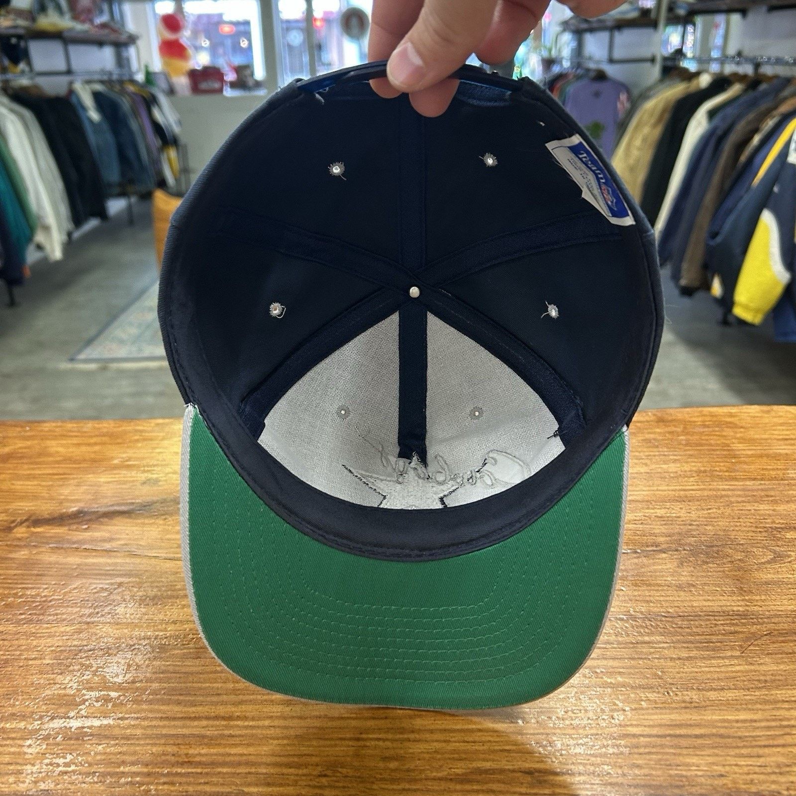 & Other Stories 90’s Navy NFL Dallas Cowboys Script Text Snap Back Hat Size ONE SIZE - 5 Thumbnail