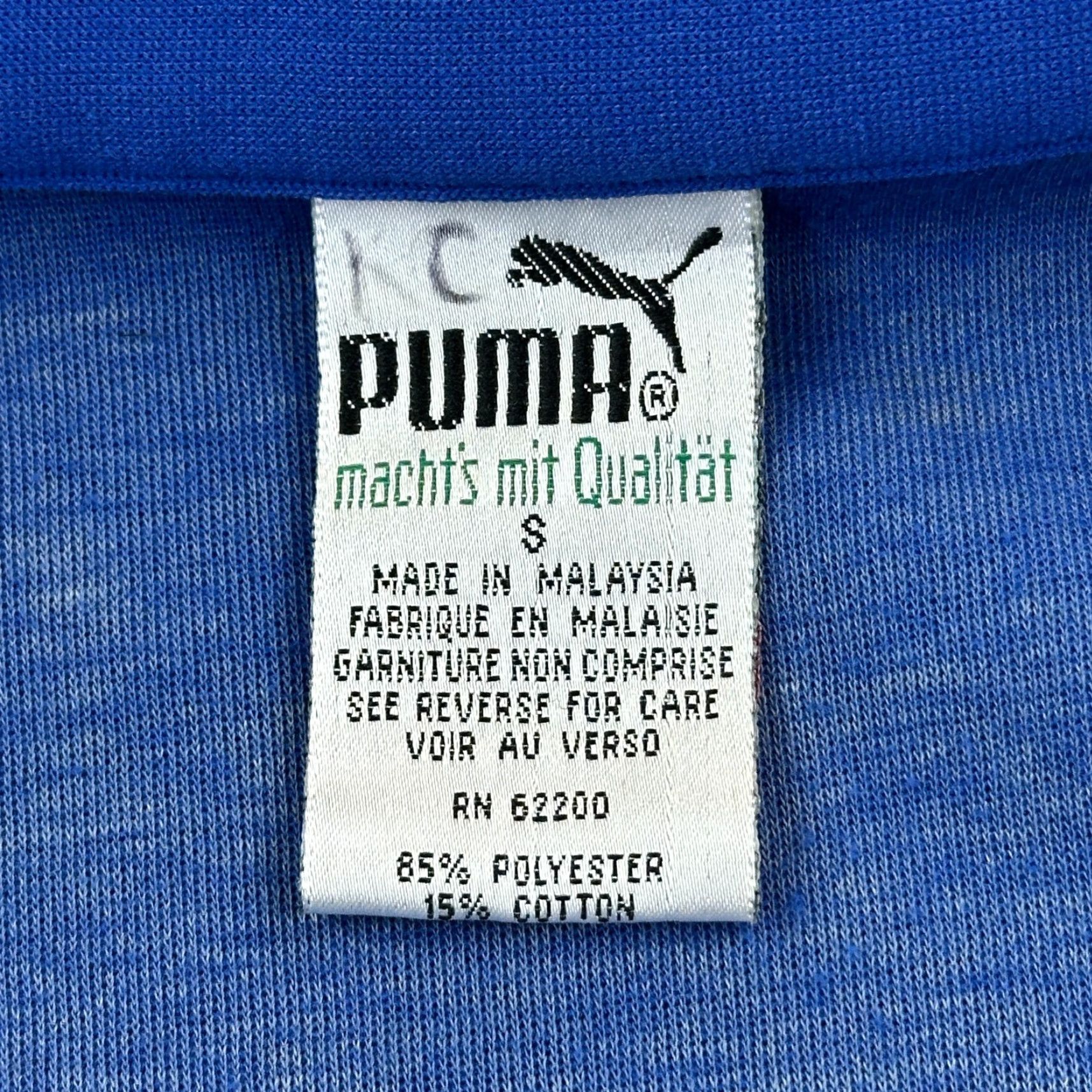 Puma VINTAGE Puma Tracksuit Mens Small Blue Geometric Stirrup Ankle Zip Pants 90s Size 36R - 4 Thumbnail