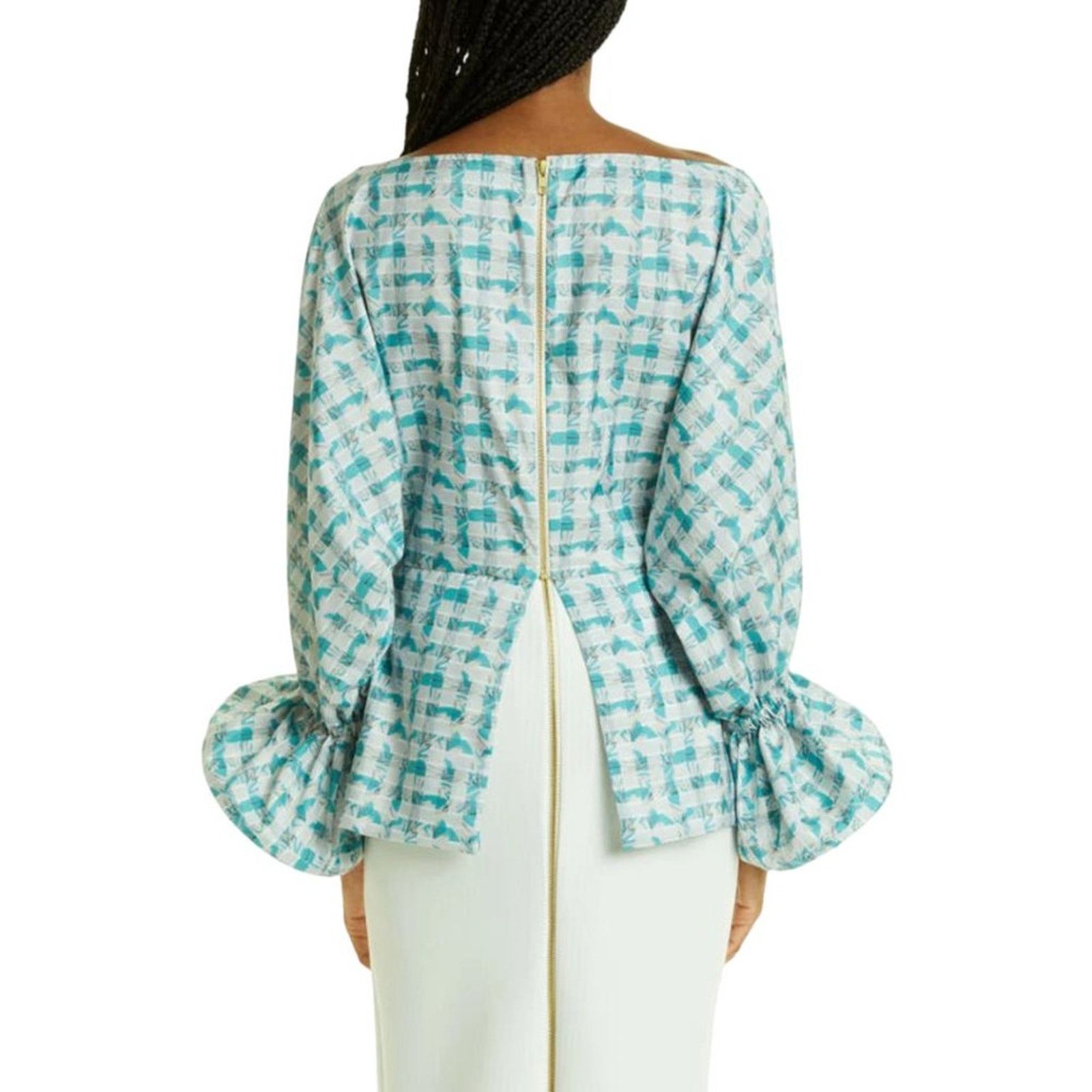 Other Kimberly Goldson Sola Blouse Blue Medium NWOT $348 MSRP Size M / US 6-8 / IT 42-44 - 2 Thumbnail