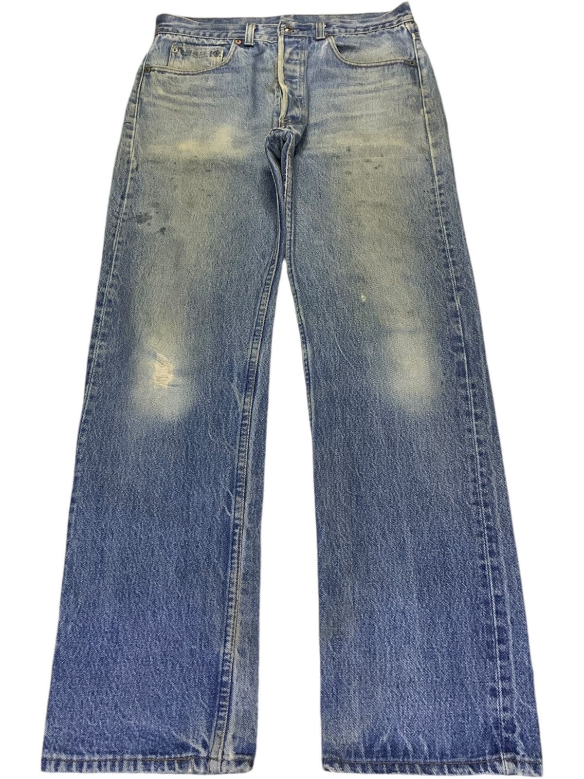 Levi's Vintage 90s Levis 501 Mud Wash Distressed Loose Jeans Size US 31 - 1 Thumbnail