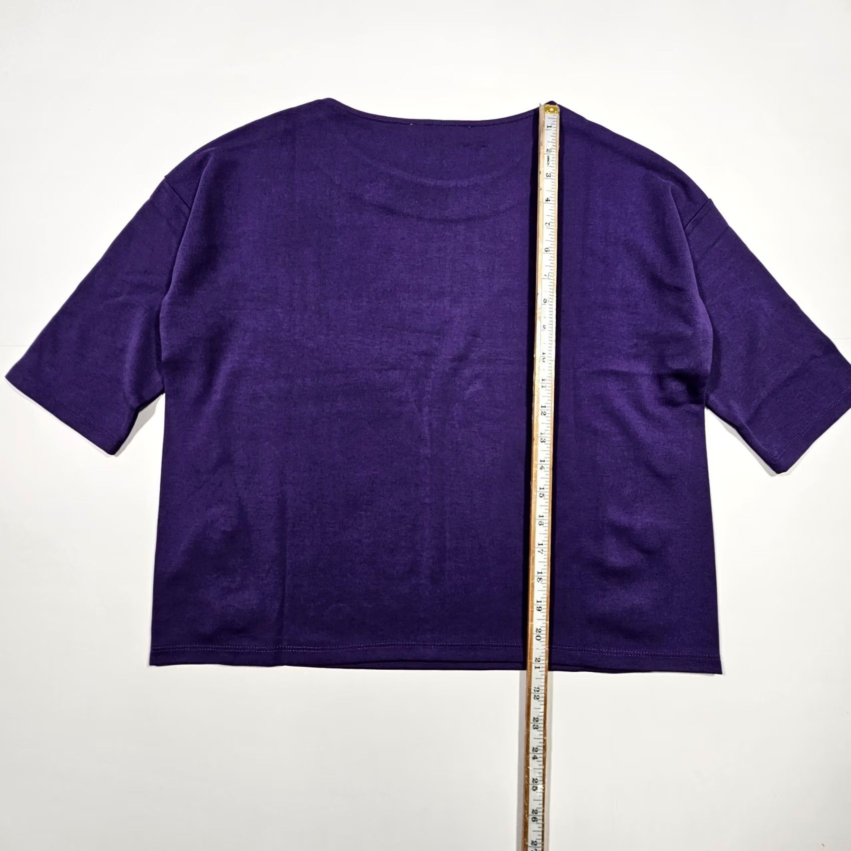 Vintage Betty Barclay Womens Jumper Purple 10 UK Short Sleeve Round Neck Top Ladies Size L / US 10 / IT 46 - 6 Thumbnail