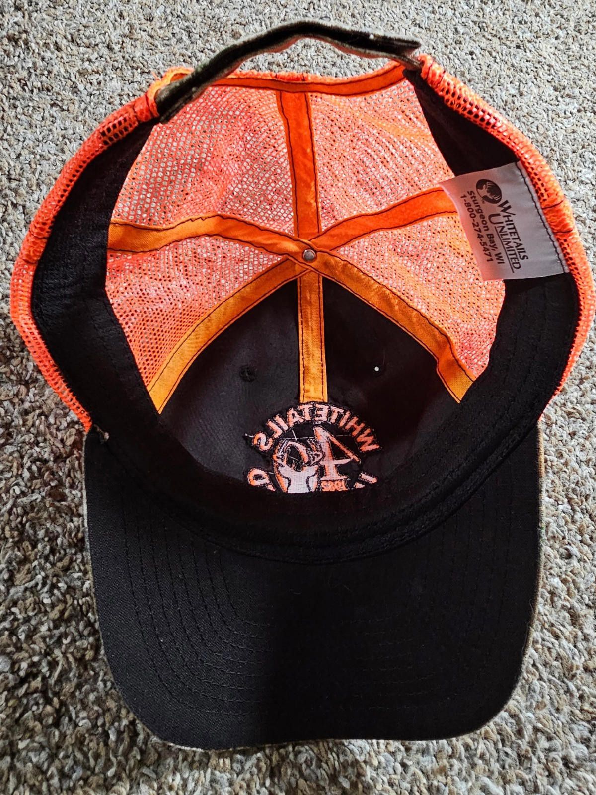 Designer Orange Camo Whitetails Unlimited 40th Hook Loop Hat Size ONE SIZE - 6 Thumbnail