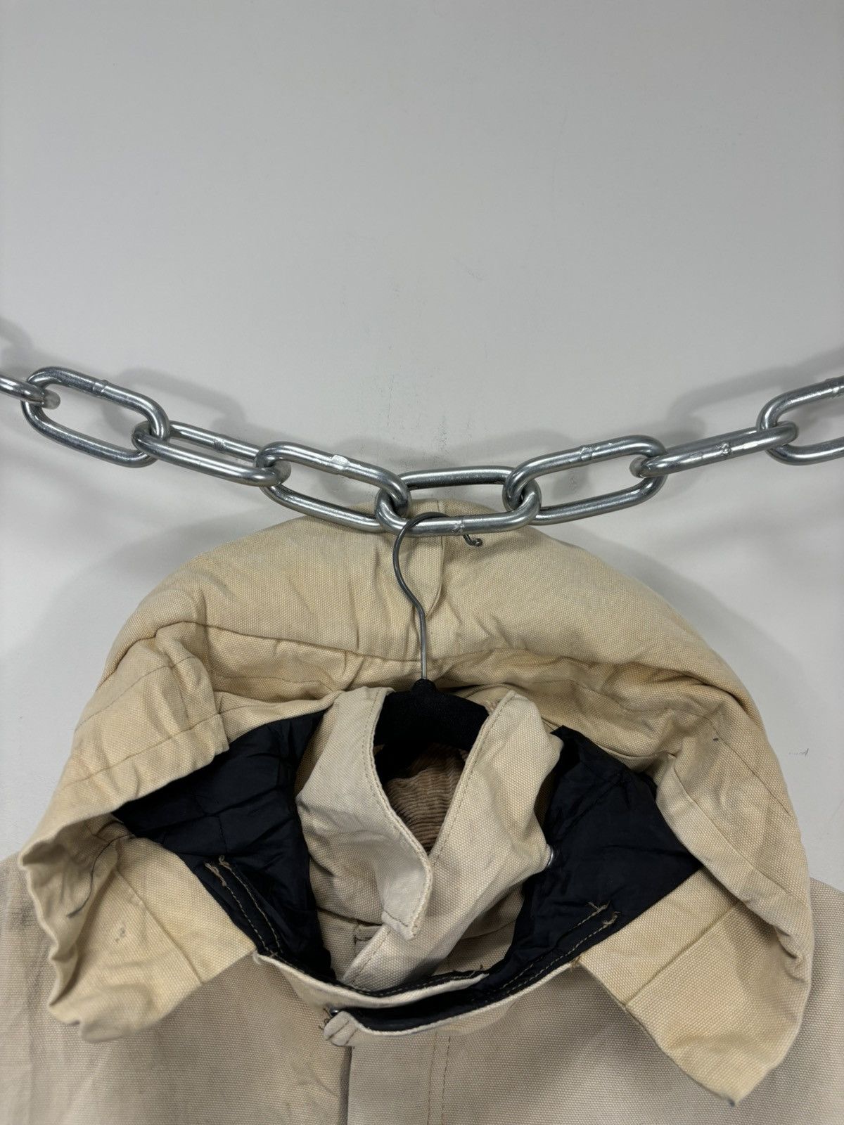 Carhartt Vintage 90s Carhartt USA Beige Work Hooded Cropped Jacket Size US M / EU 48-50 / 2 - 7 Thumbnail