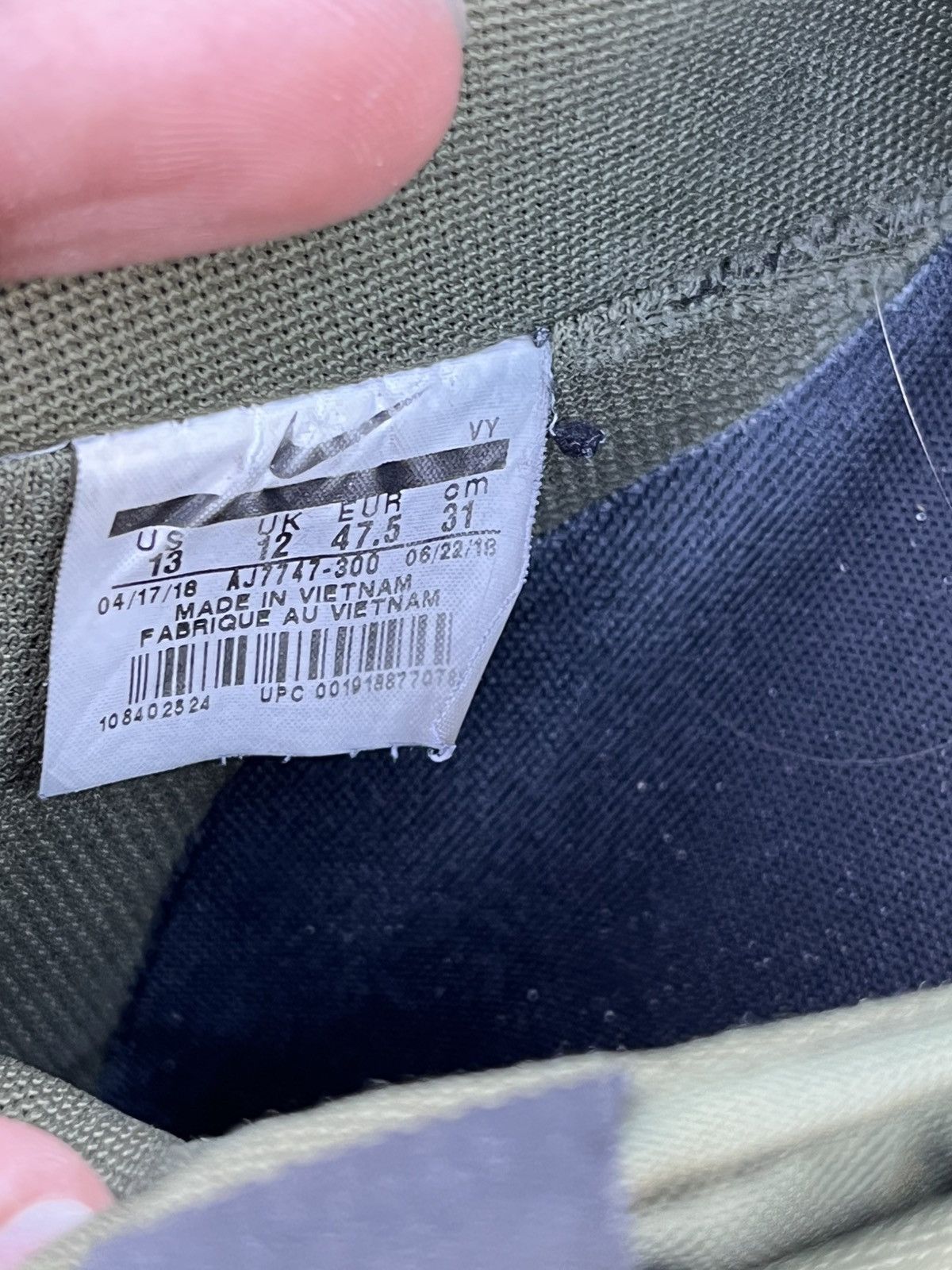 Nike Nike Air Force 1 07 LV8 Utility Olive Canvas Size US 13 / EU 46 - 3 Thumbnail