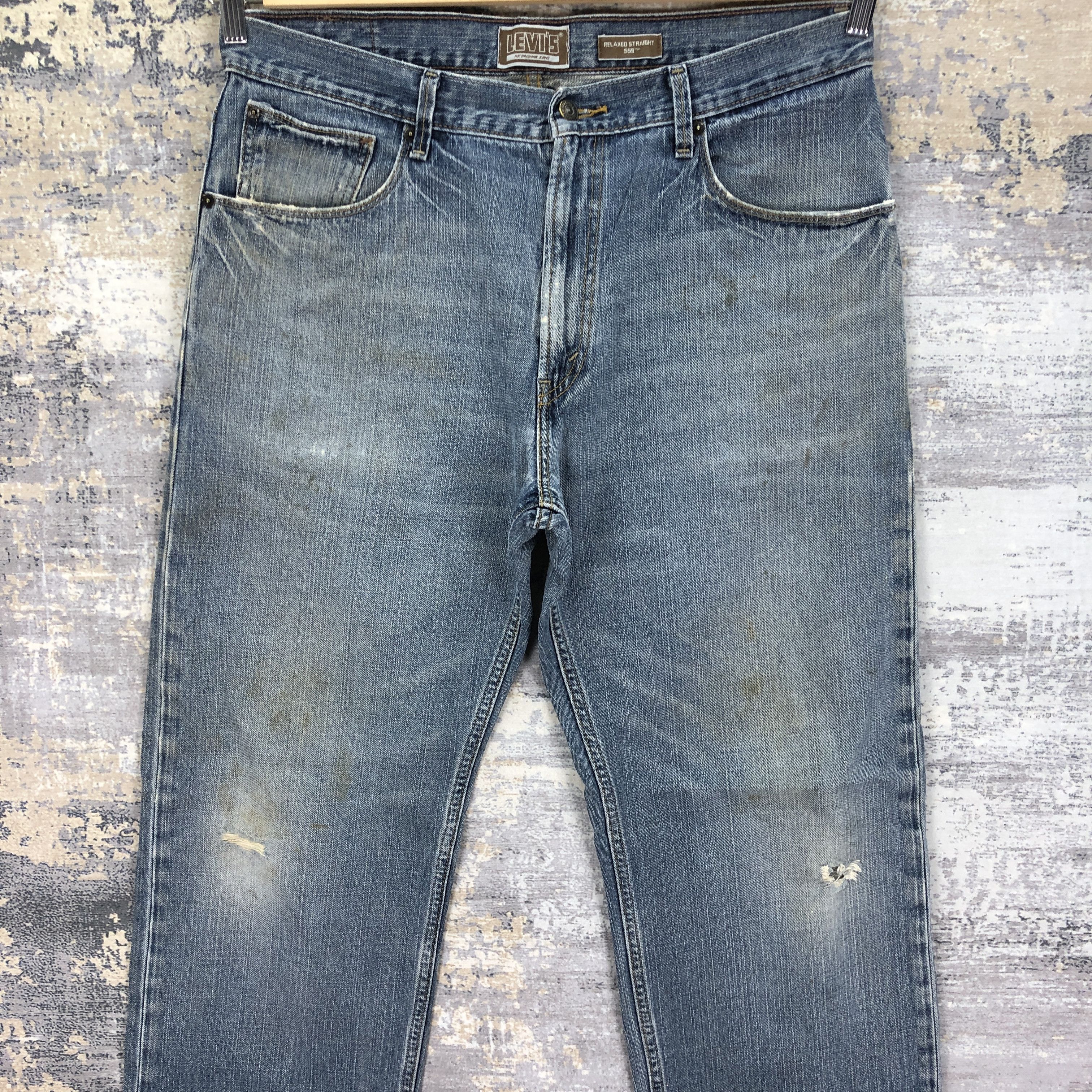 Levi's Vintage Distressed Levis 559 Baggy Jeans Levi's Faded Denim Size US 34 / EU 50 - 3 Thumbnail