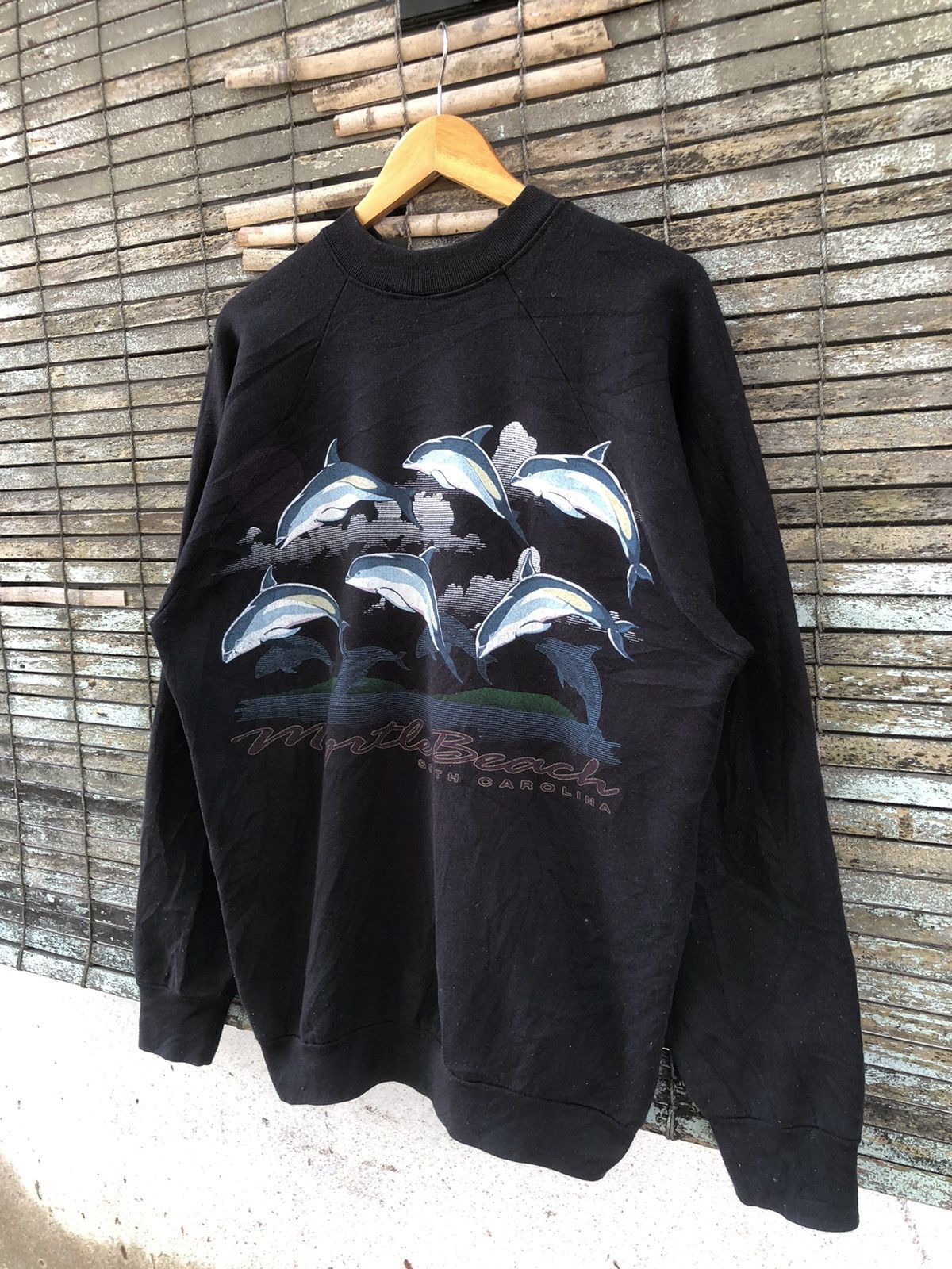 Japanese Brand × Vintage 💥Vintage 90s💥Myrtle Beach Dolphins Mirror Printed Sweatshirt Size US XL / EU 56 / 4 - 7 Thumbnail