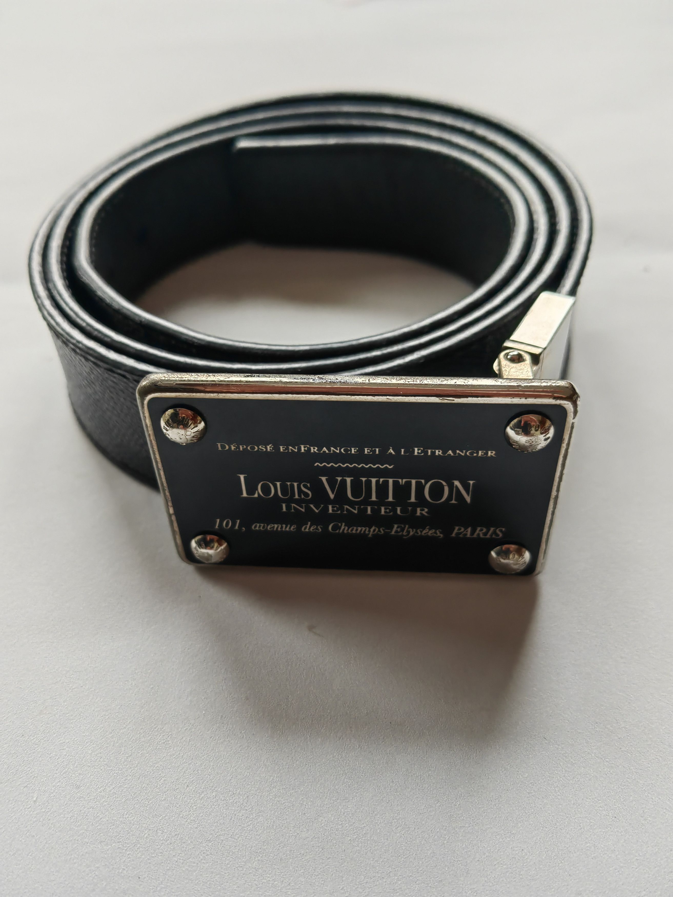 Louis Vuitton Louis Vuitton Inventeur Belt Damier Graphite Black size 110 Size 44 - 1 Thumbnail