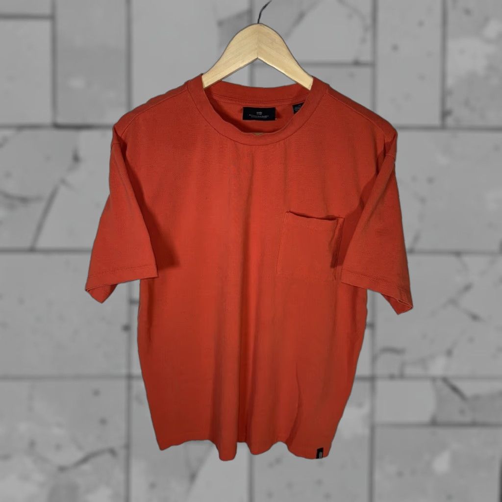 Scotch & Soda VINTAGE Scotch & Soda Pocket Tee Shirt Mens Medium Orange Short Sleeve Cotton American Size US 31 - 1 Thumbnail