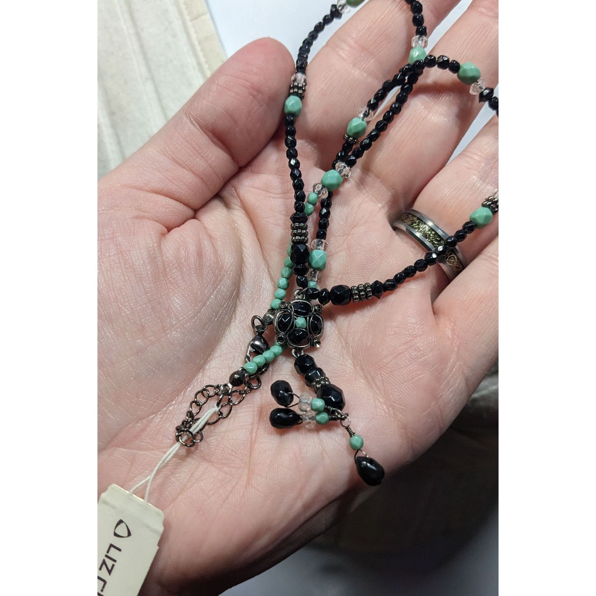 Liz Claiborne Liz Claiborne Bohemian Black And Blue Beaded Necklace Size ONE SIZE - 4 Thumbnail