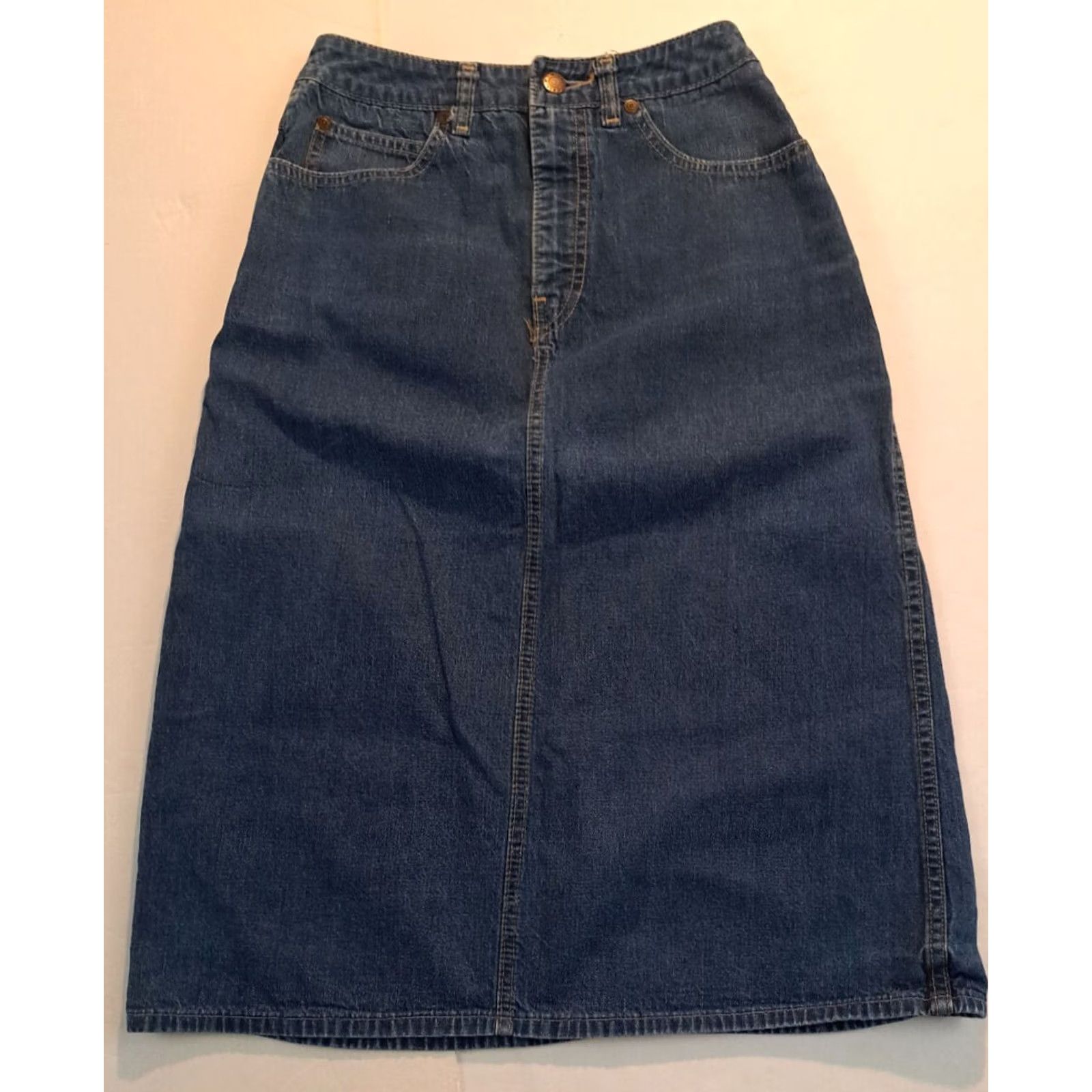 Calvin Klein Calvin Klein Skirt Women Jeans Blue Knee Length Denim Flare 6 EUC Small-Medium USA Made Size 28" / US 6 / IT 42 - 2 Thumbnail