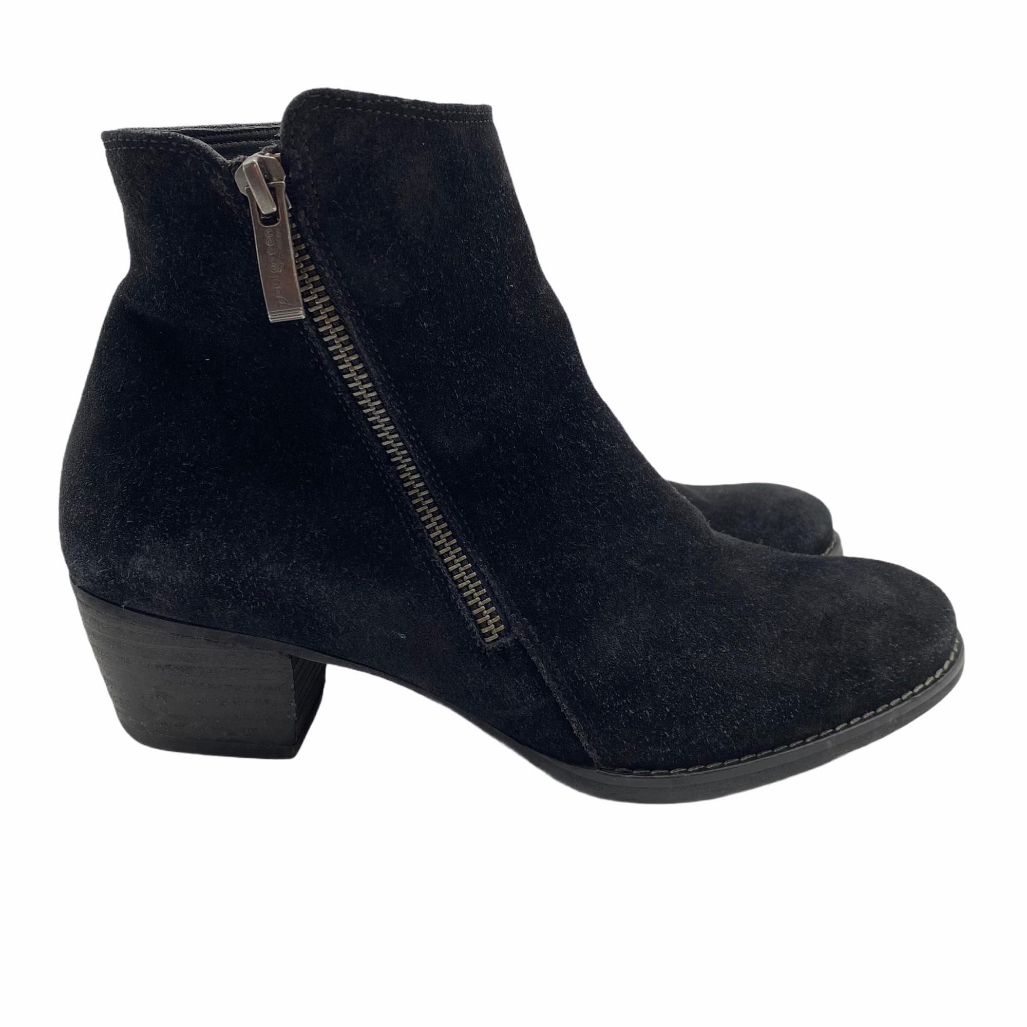 Other Paul Green Allison Black suede Leather Asymmetrical zip ankl Size US 7 / IT 37 - 1 Thumbnail