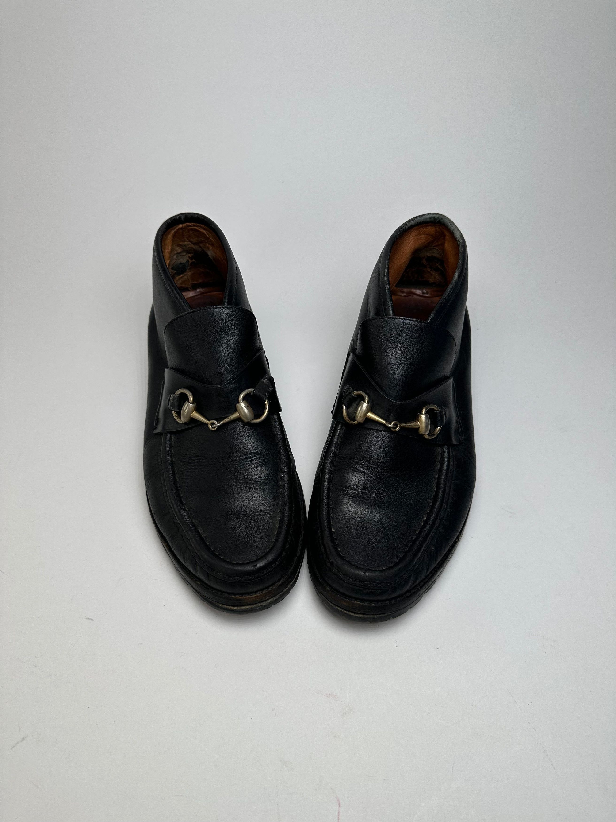 Gucci Vintage Horsebit Smooth Leather Ankle Boots Black EU40,5E Size US 9.5 / IT 39.5 - 1 Thumbnail