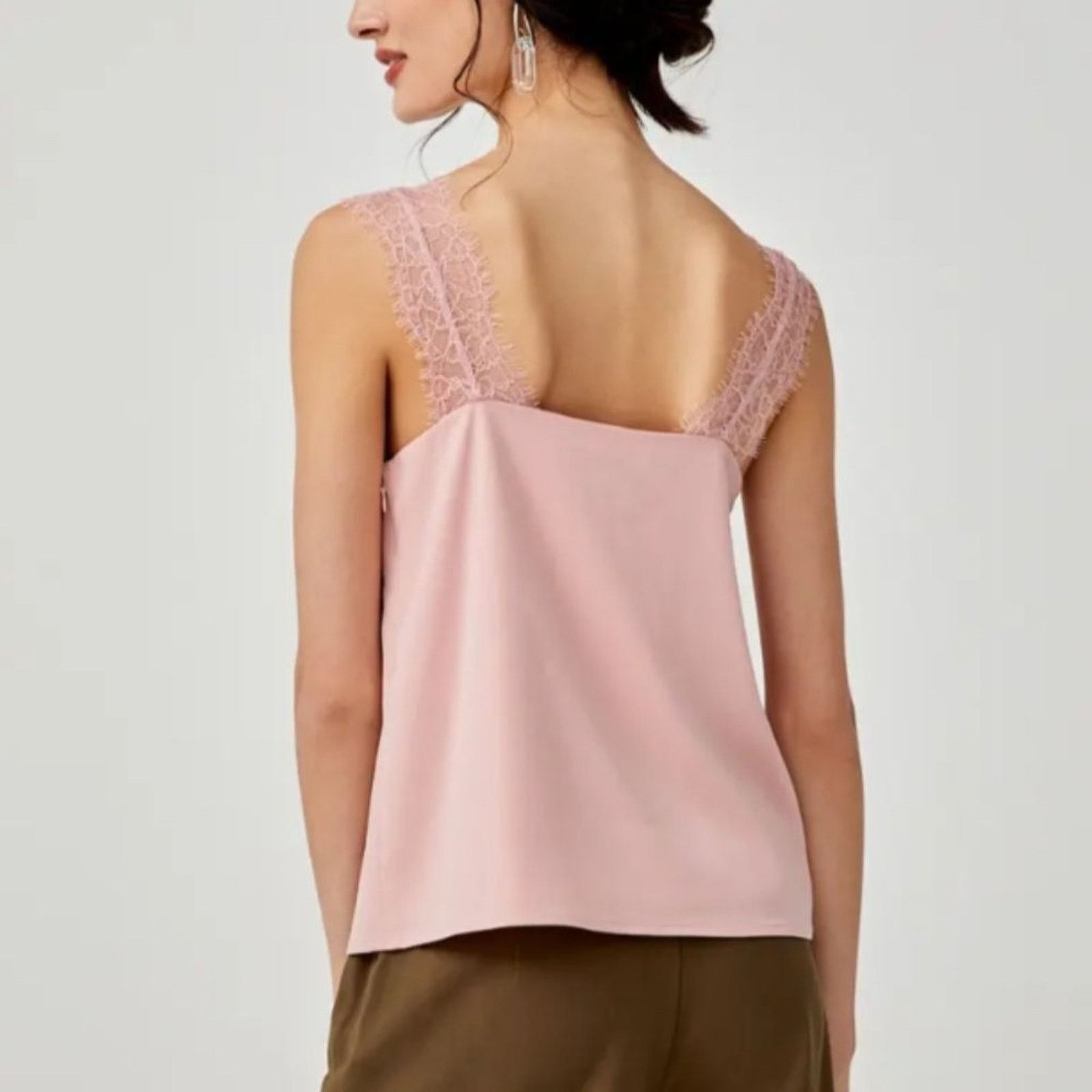 Other Love Bonito Pink Amara Lace Trim Camisole Size M / US 6-8 / IT 42-44 - 6 Thumbnail
